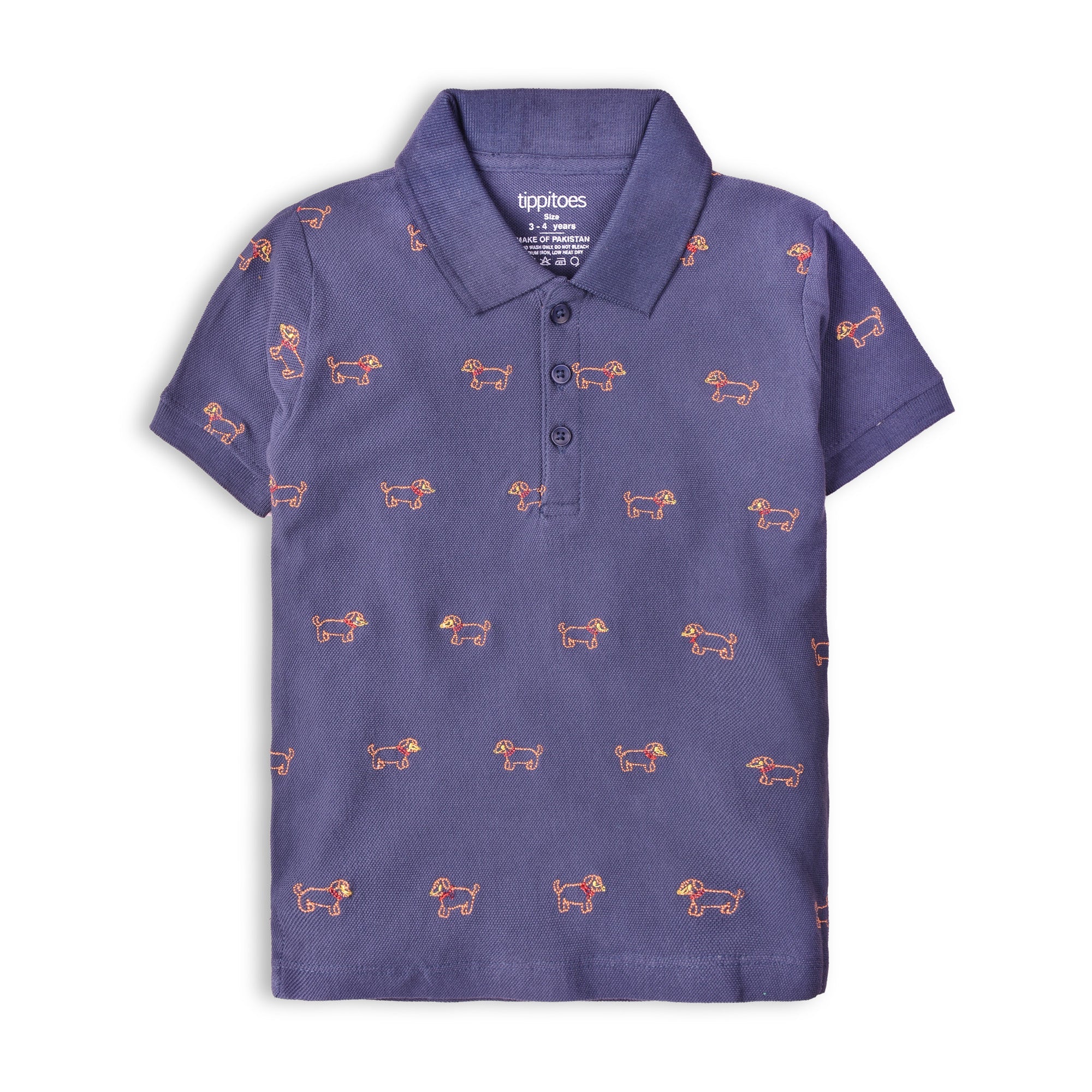 cotton pique Polo Shirt in Navy blue