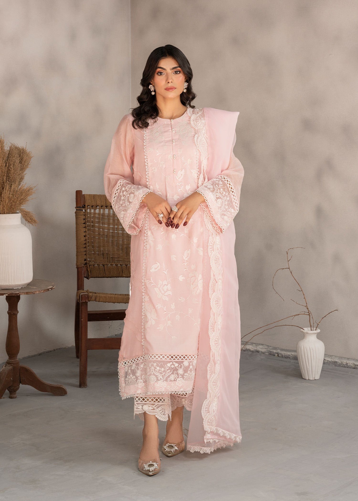 cotton Kurta Set in Baby pink