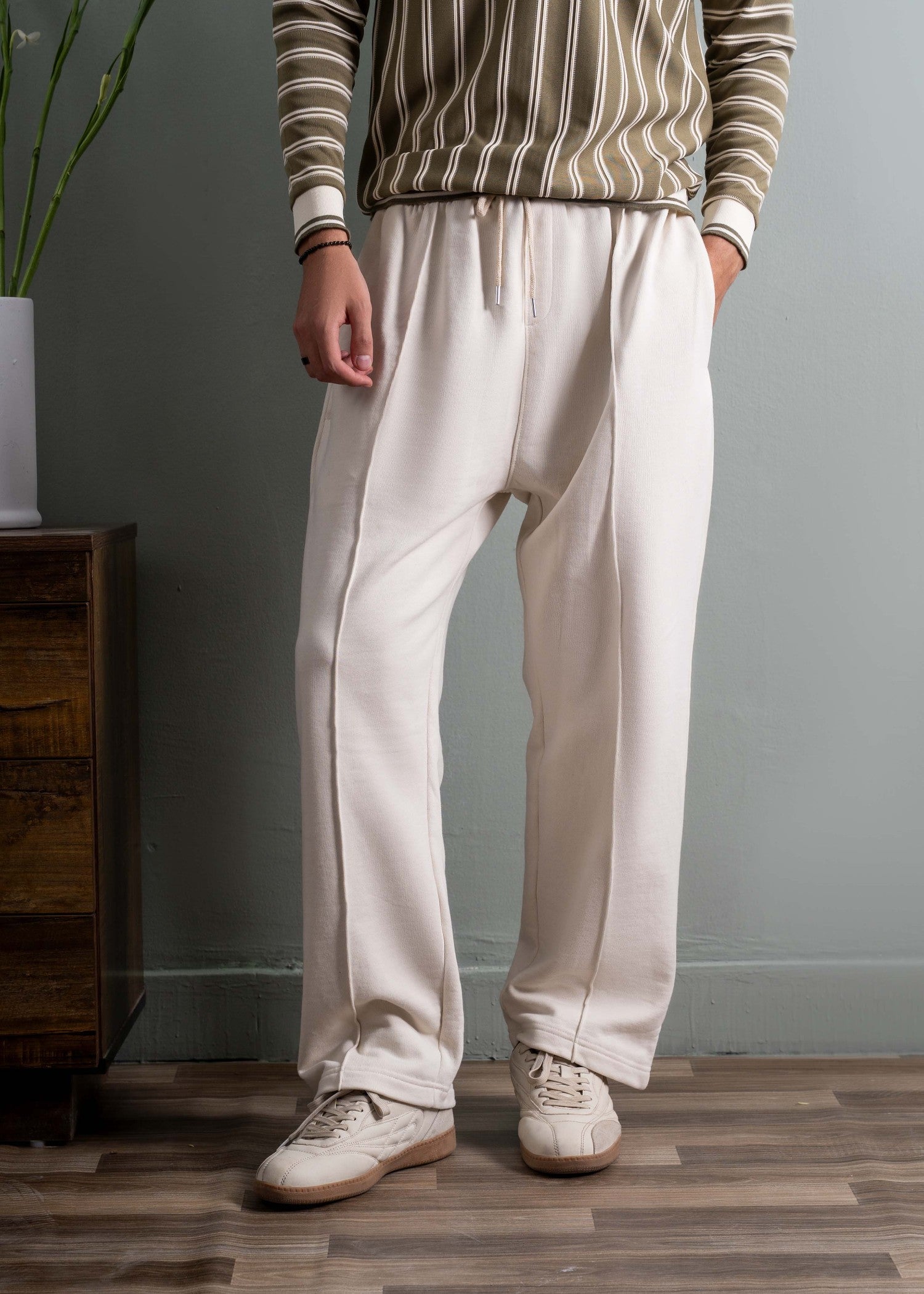 terry Trousers in Cream by Ecowears.Pk