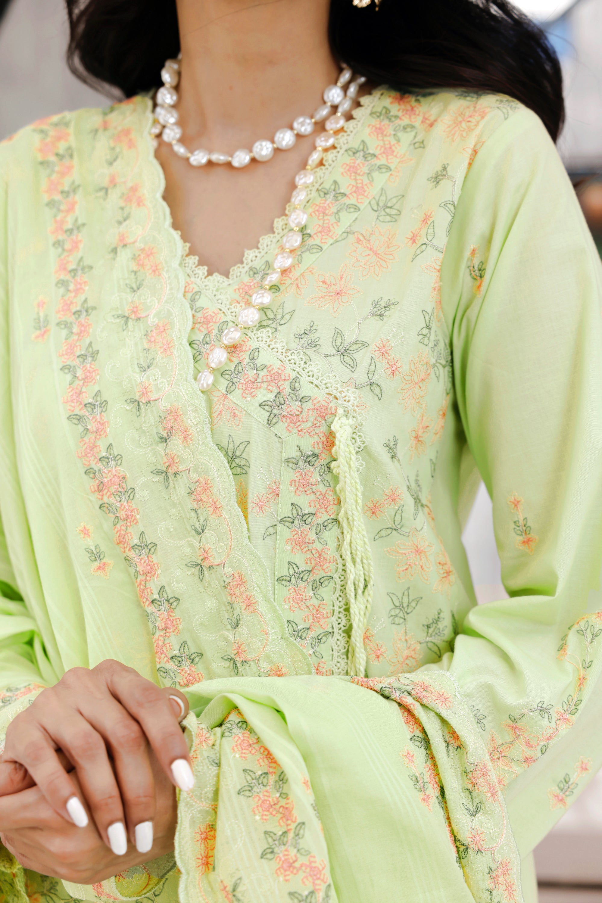 lawn Unstitched in Herb green