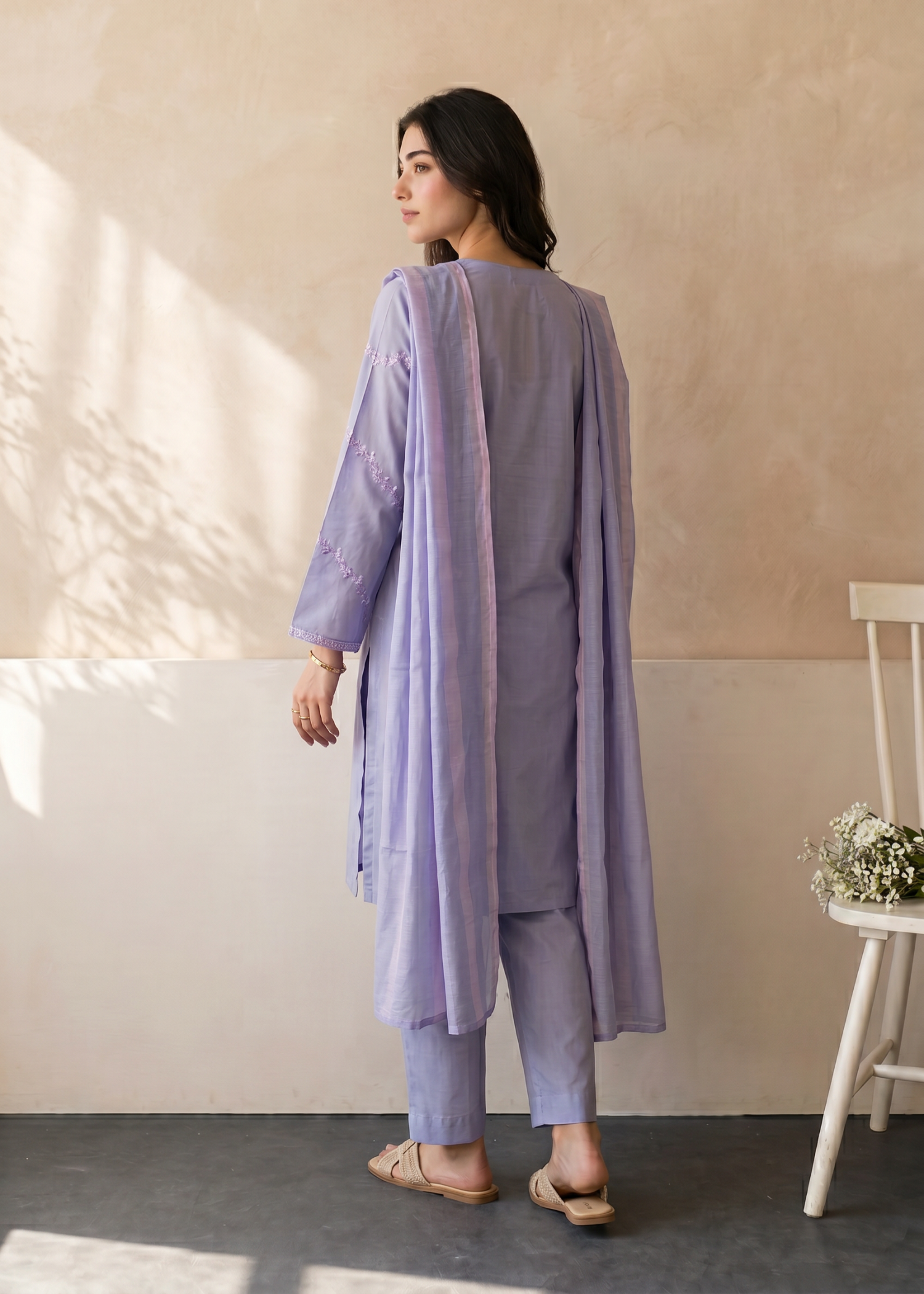 lawn Kurta Set in Bluebell