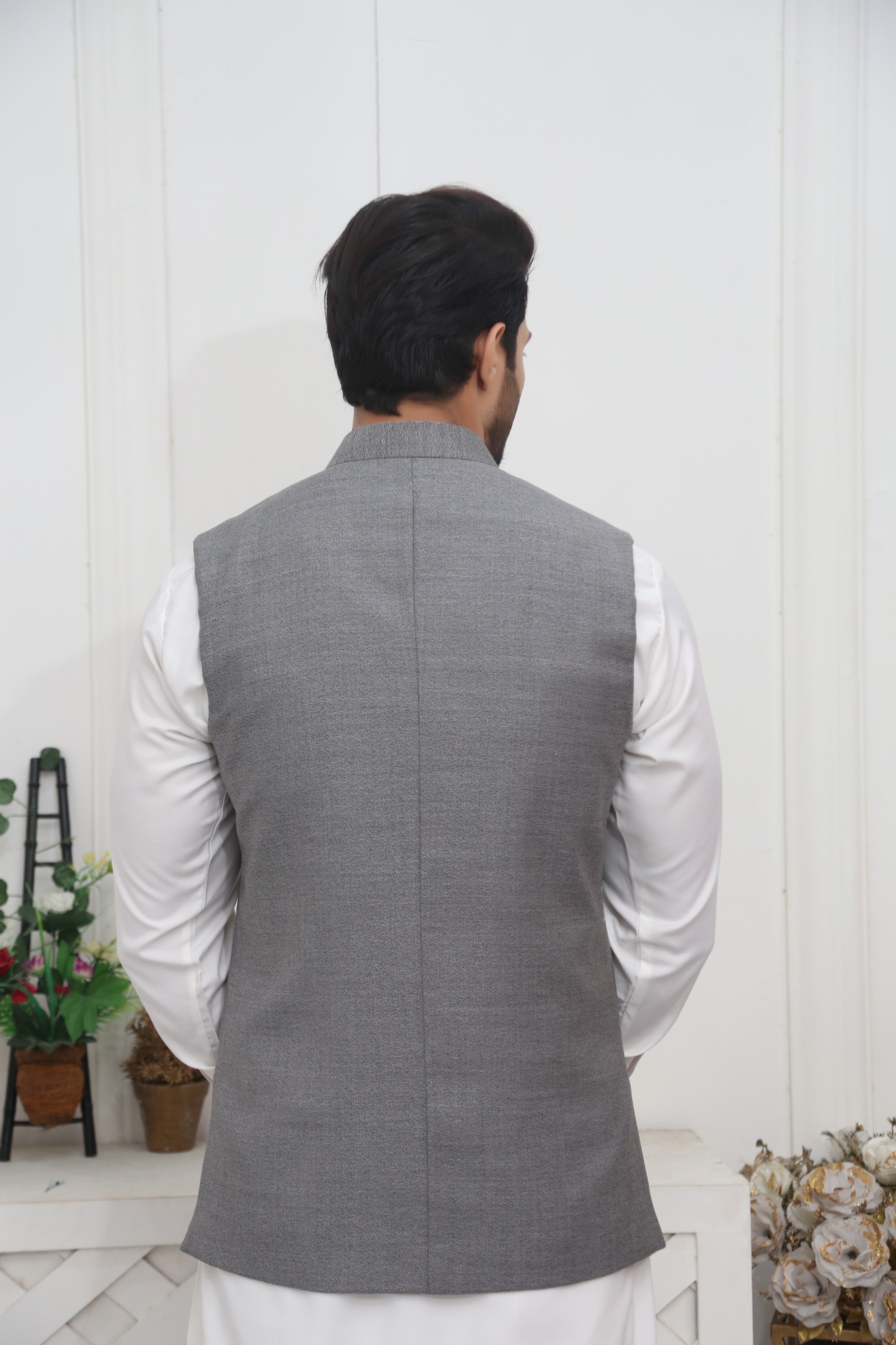 tropical Waistcoat in Silver
