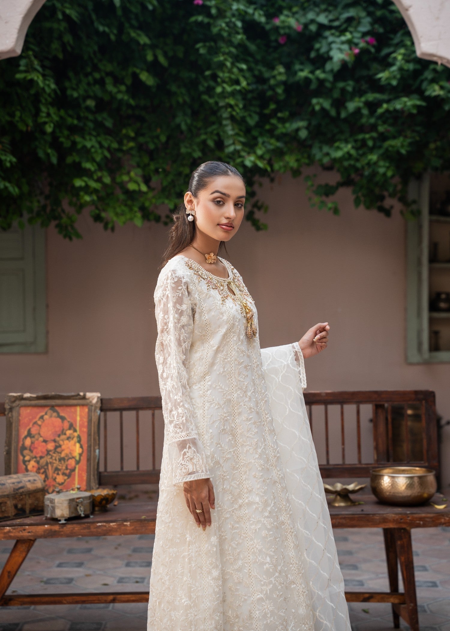 organza Maxi in Off-white