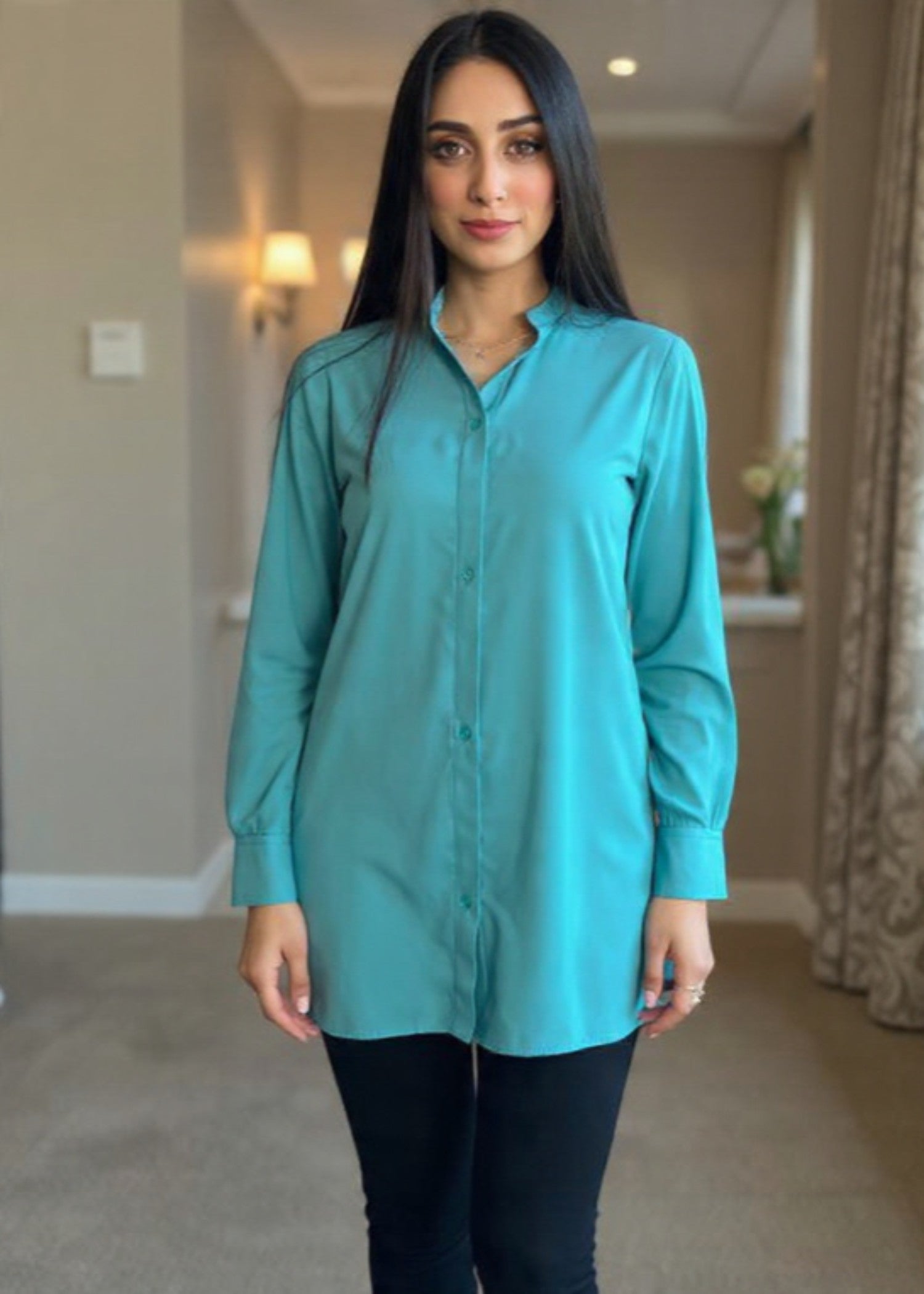 georgette Top in Powder blue
