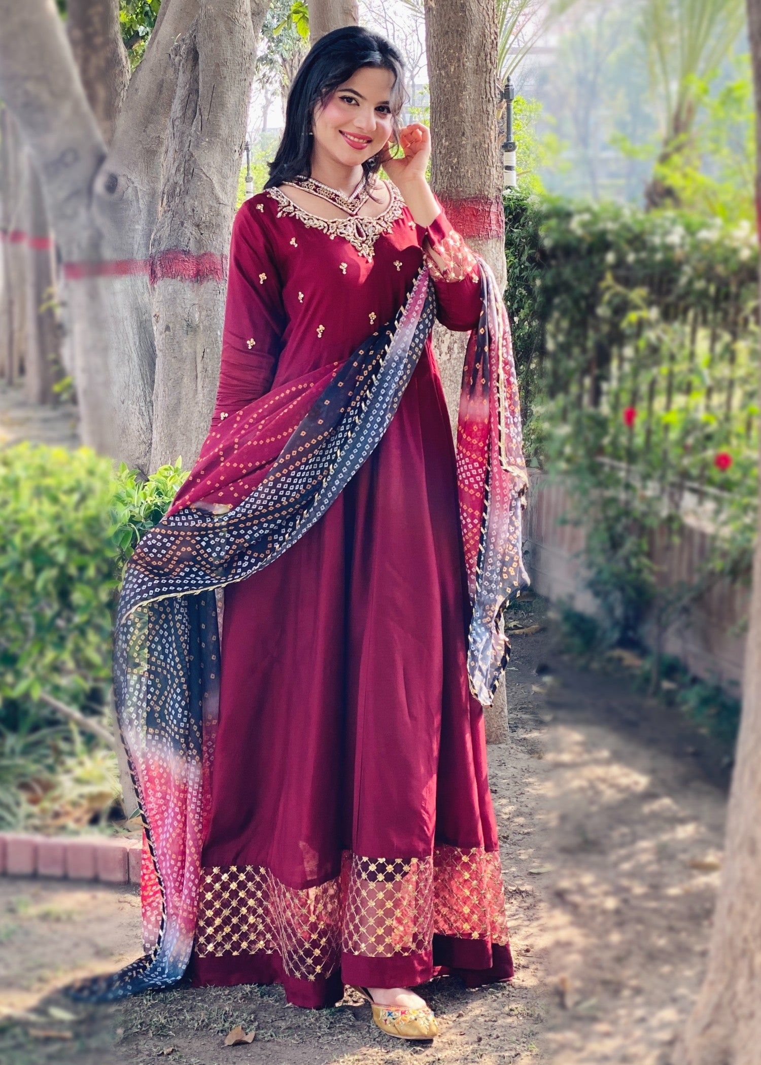 viscose Maxi in Maroon