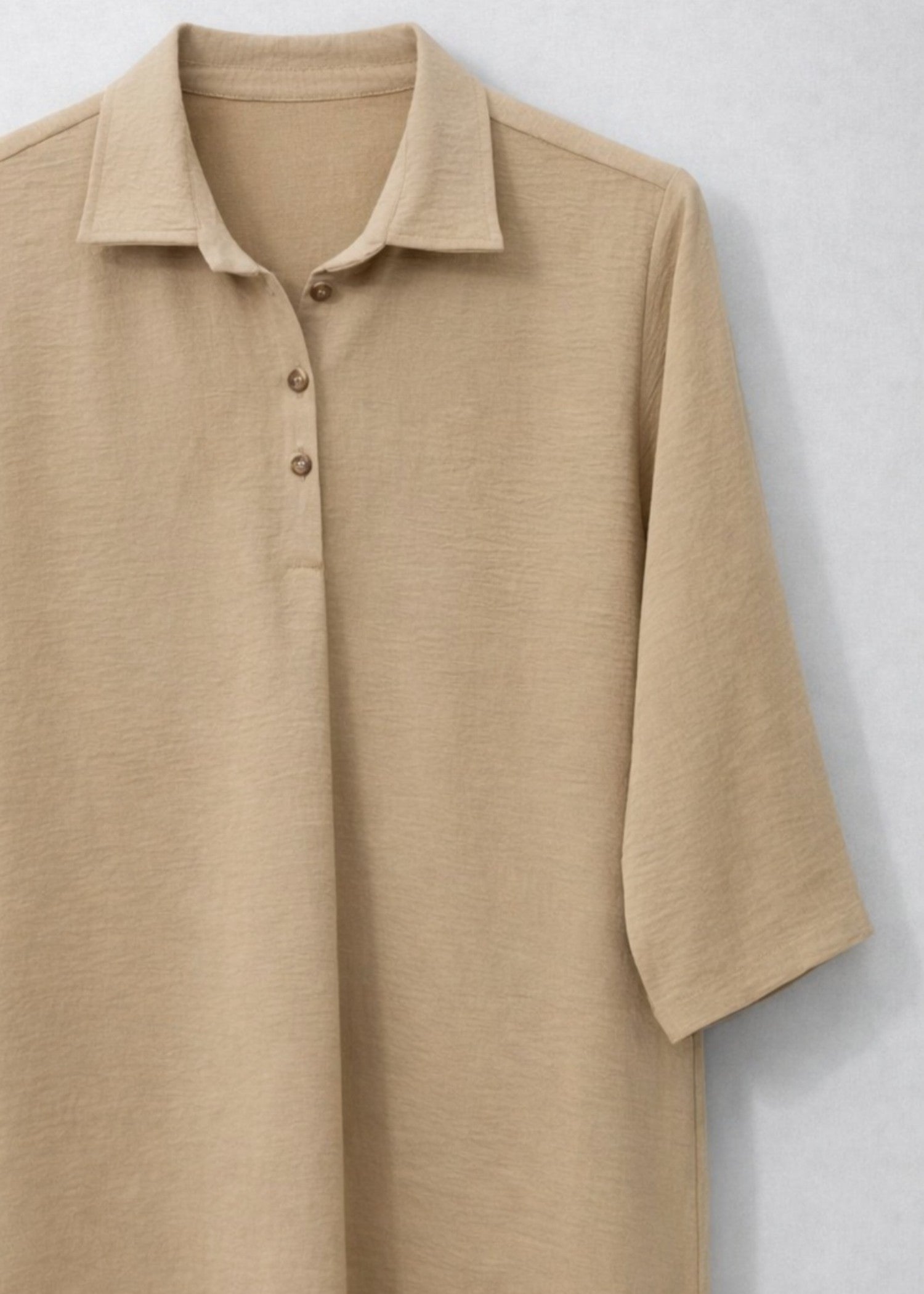 seersucker Top in Beige