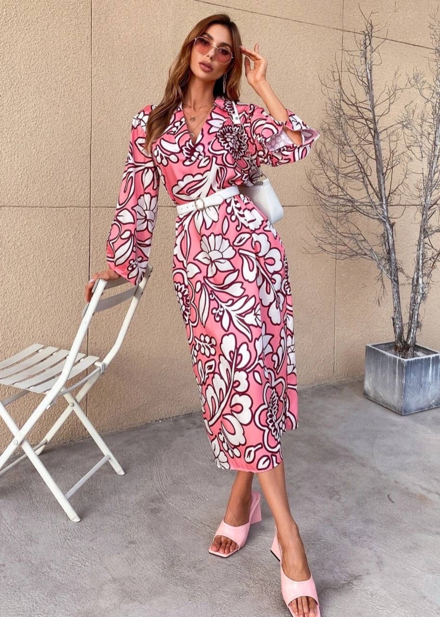 silk Dress in Pink