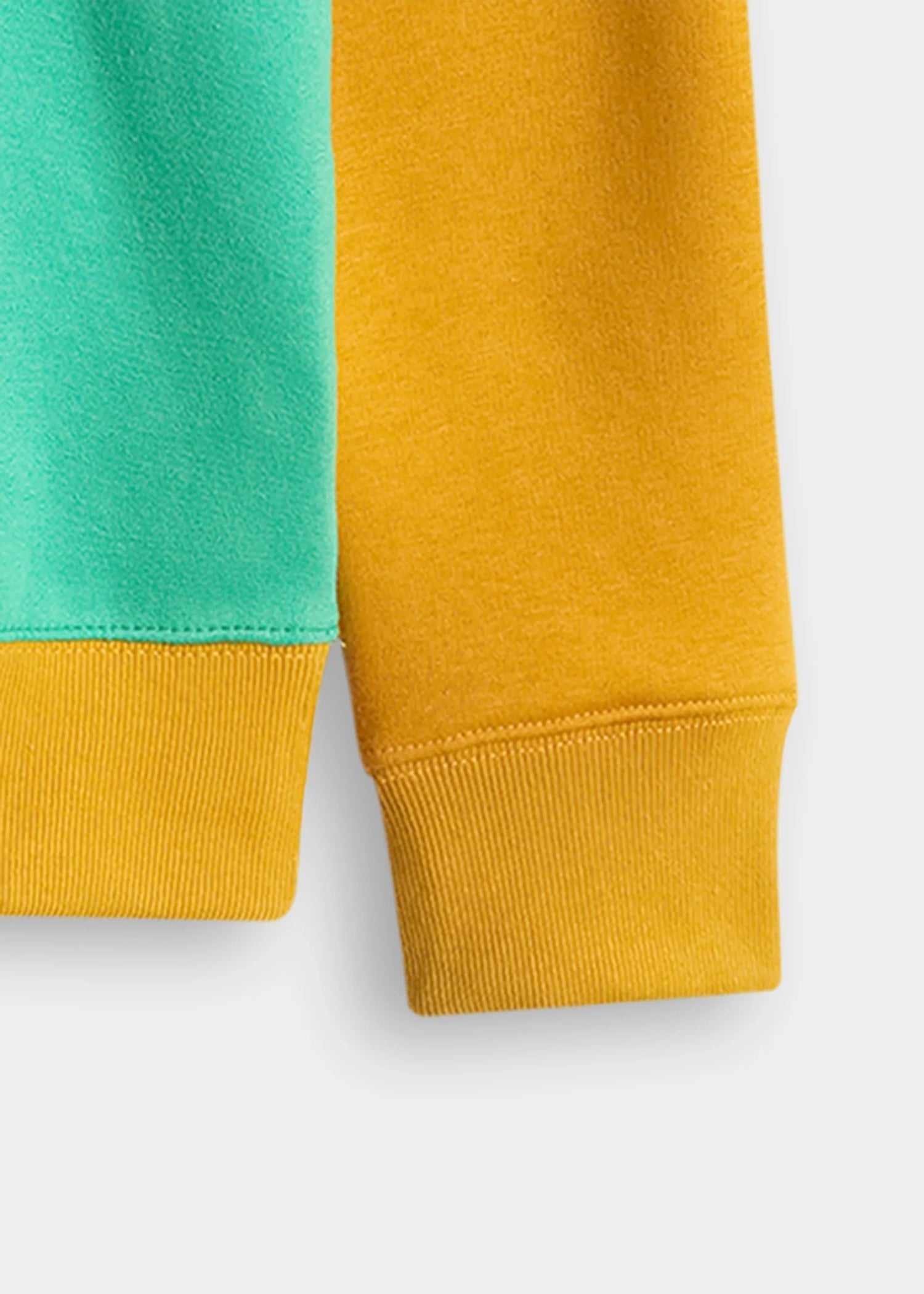 fleece Sweatshirt in Mustard, emerald green
