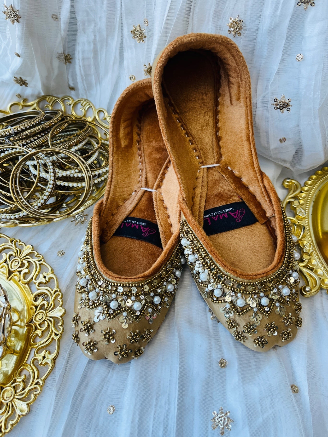 Khussa in Goldenrod by - High Quality Women Khussa JGY2913