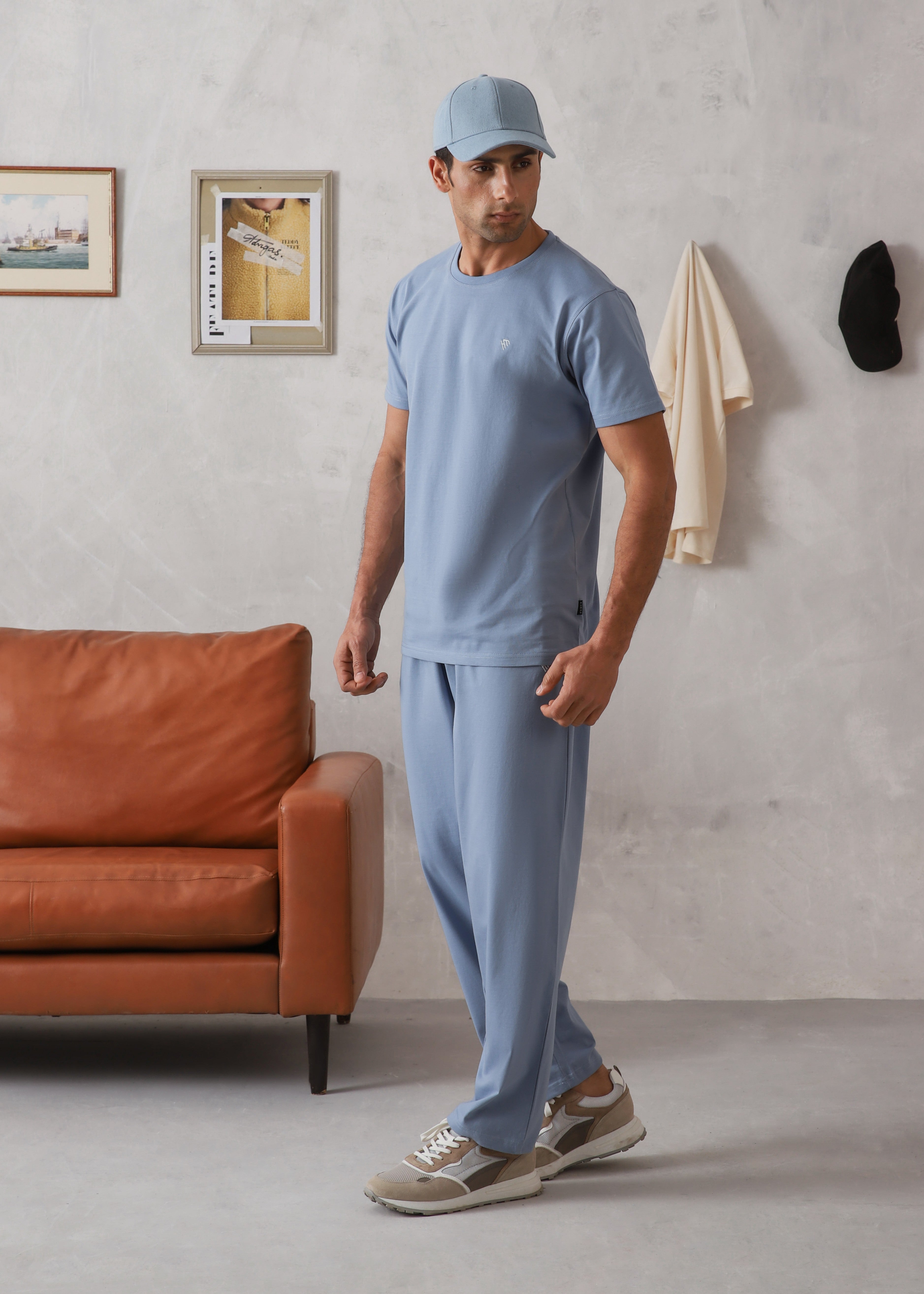 cotton Tracksuit in Steel blue
