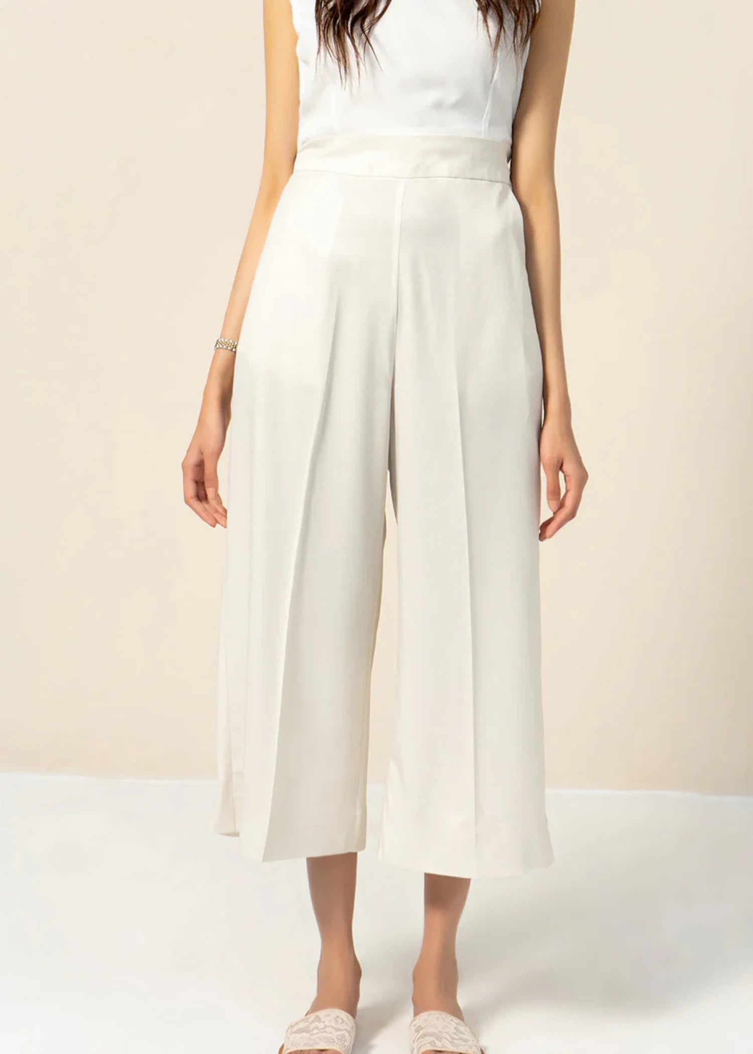 crepe Pants in White