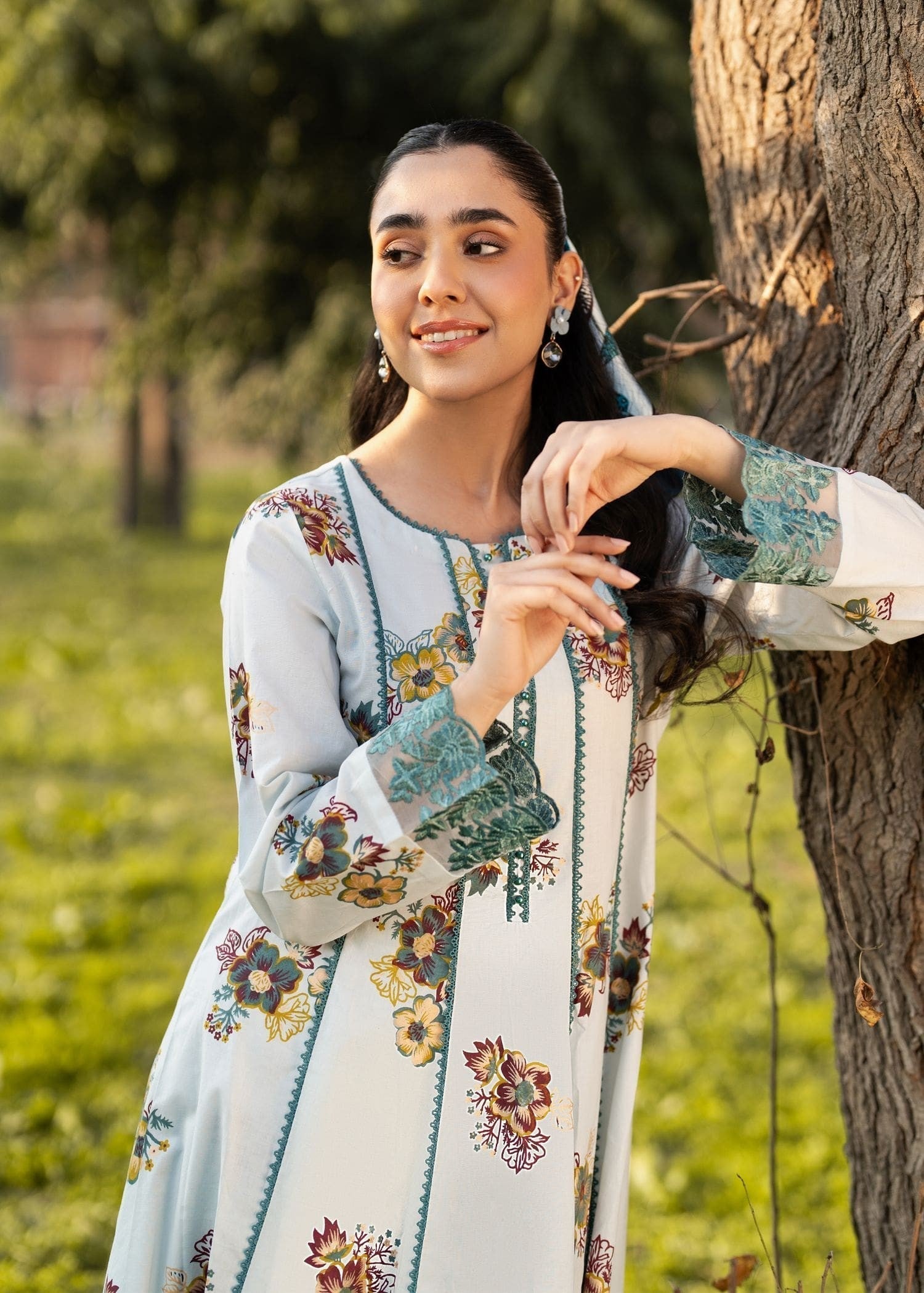 cotton Pishwas in White