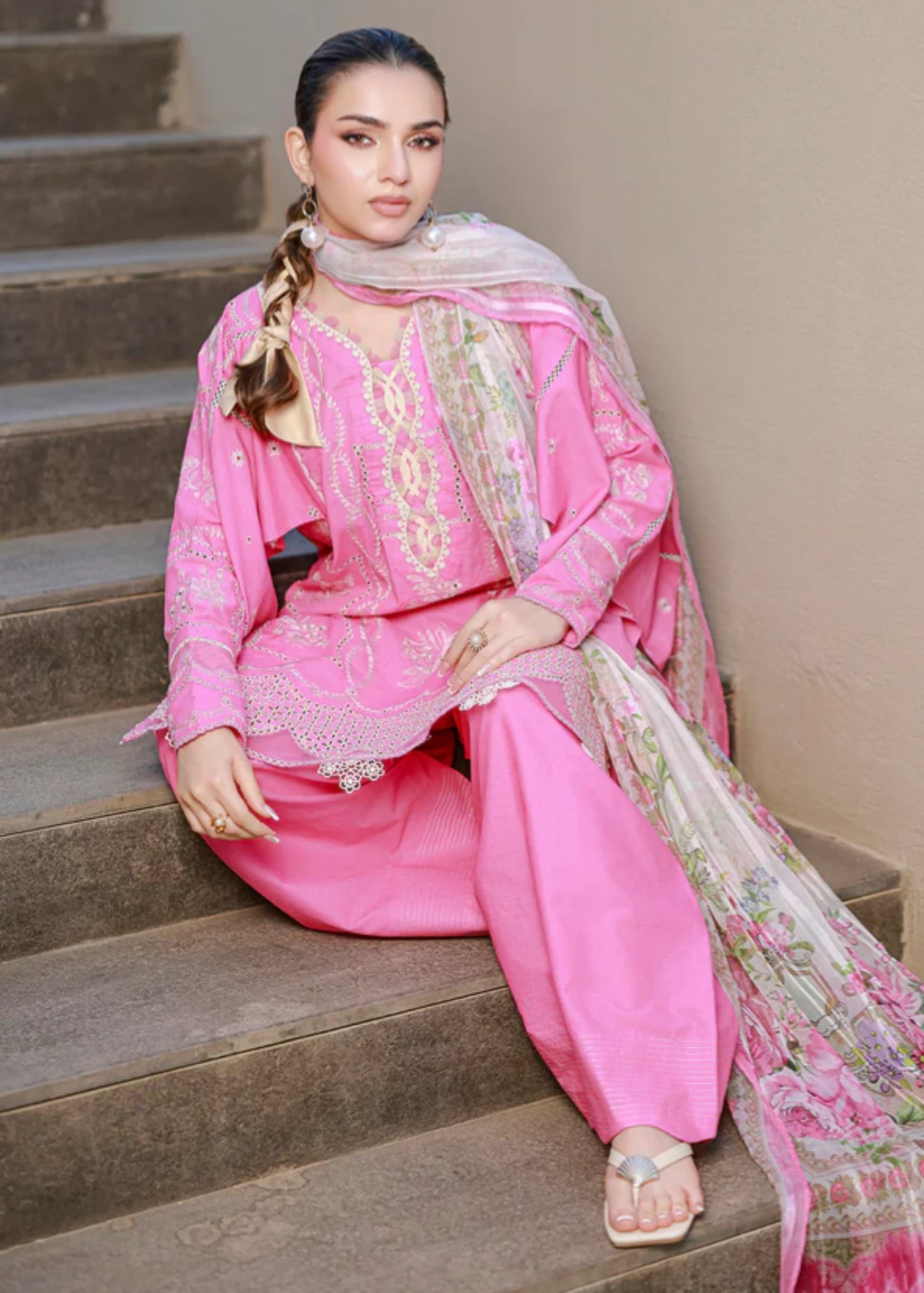 cotton Unstitched in Hot pink red