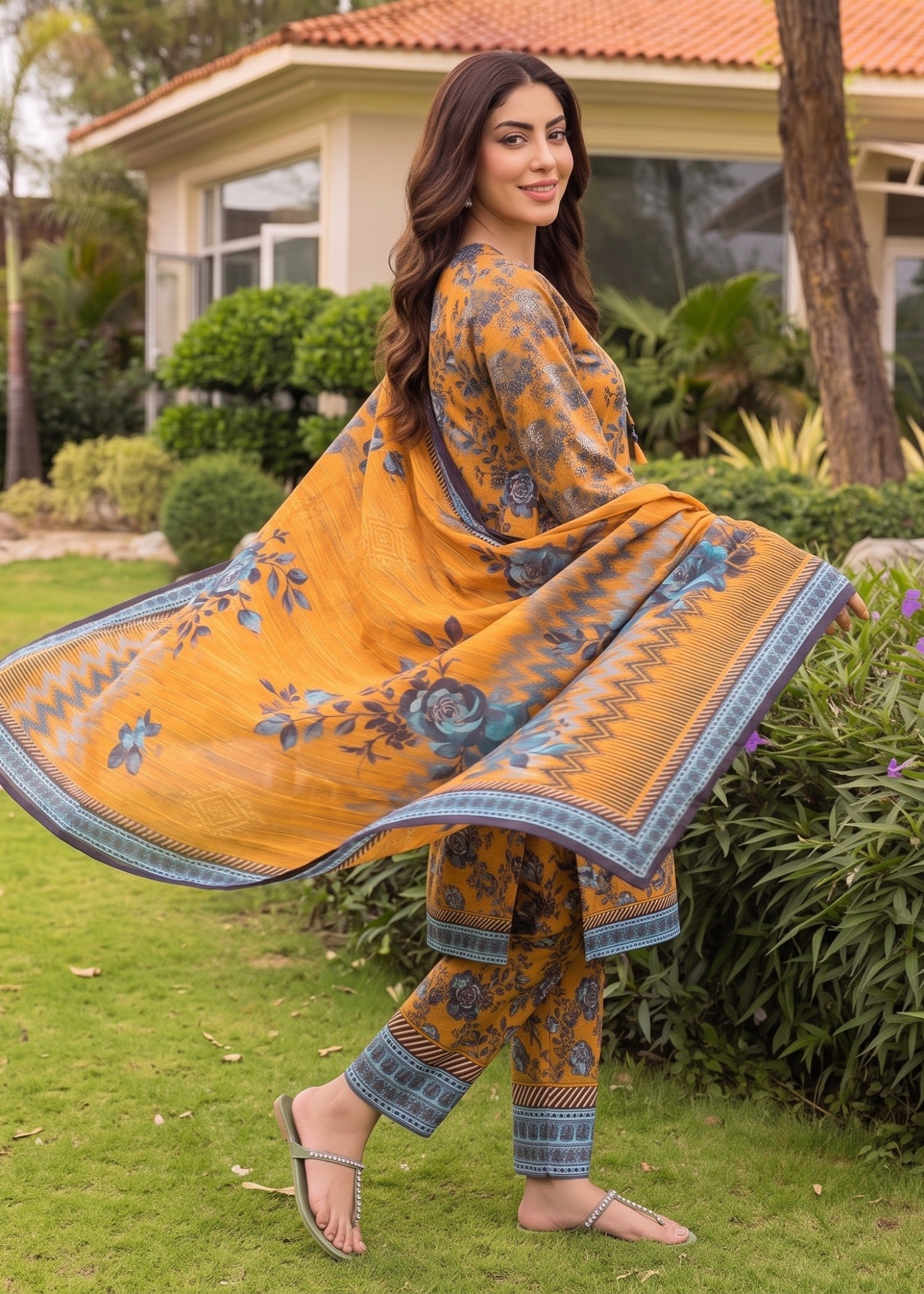 lawn Unstitched in Mari gold