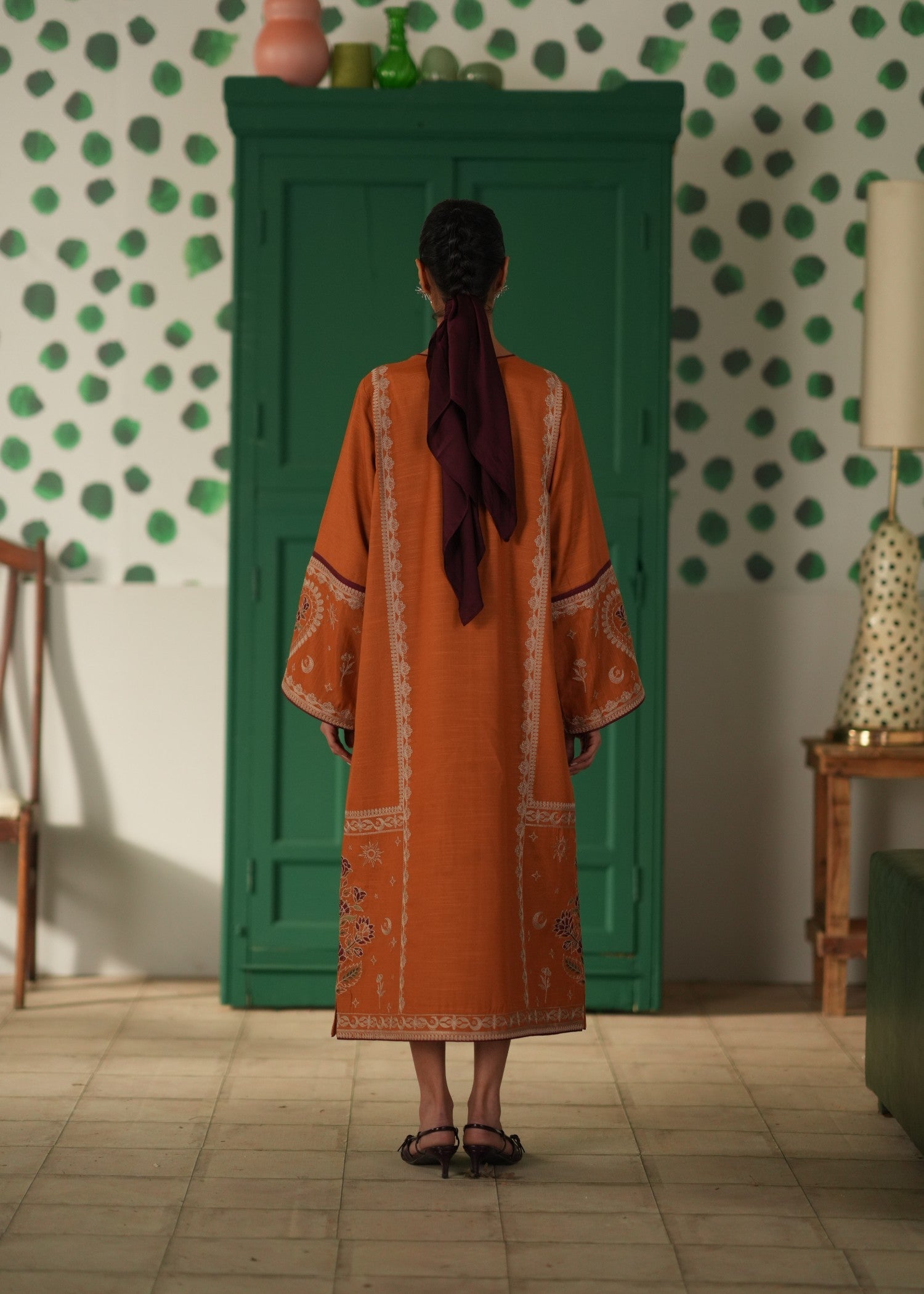cotton Kurti in Rust orange