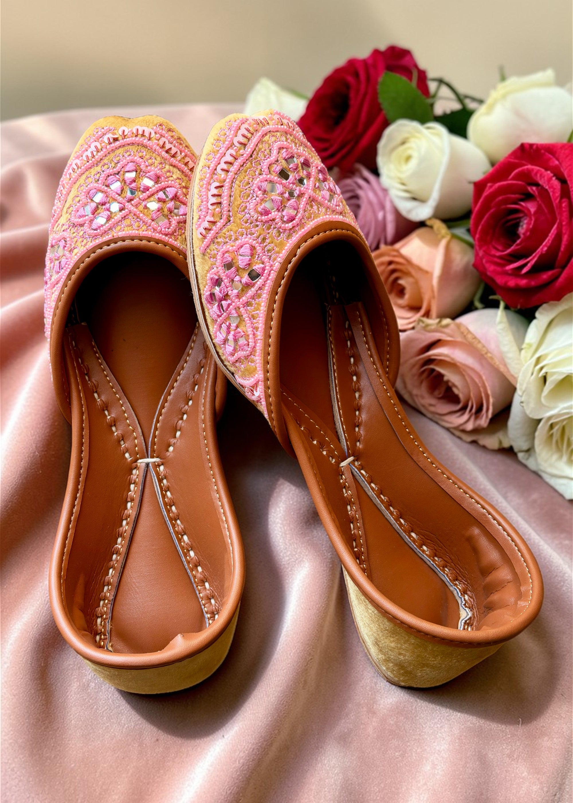 Khussa in Yellow by - High Quality Women Khussa ZFR4578