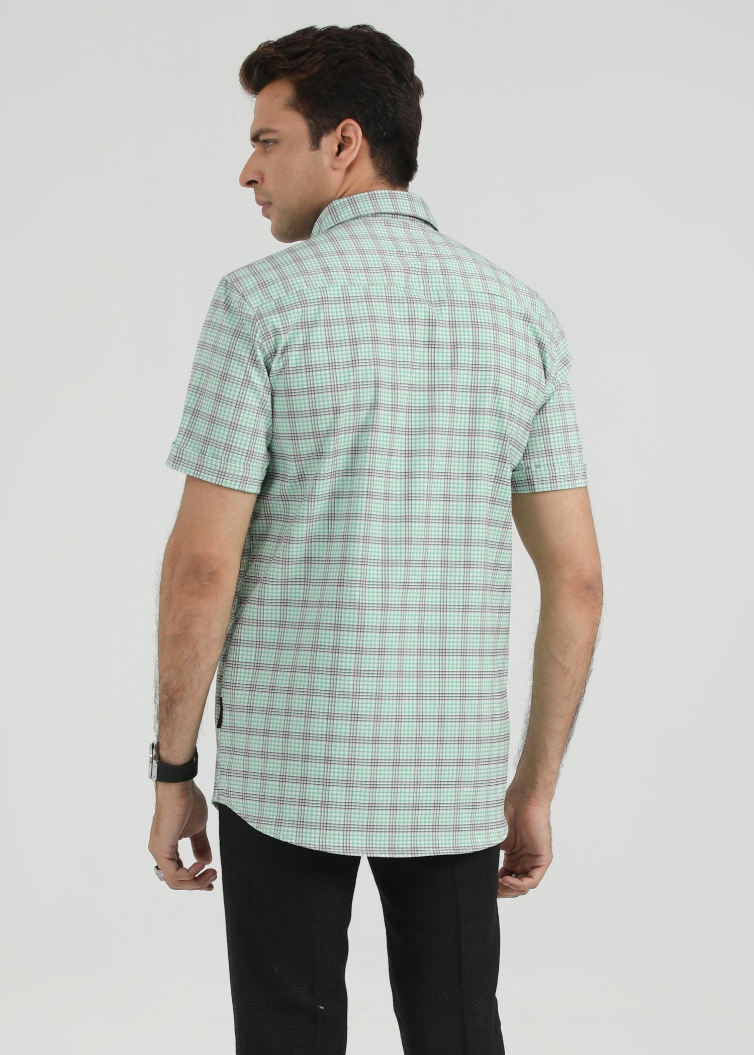 cotton dobby Casual Shirt in Mint green