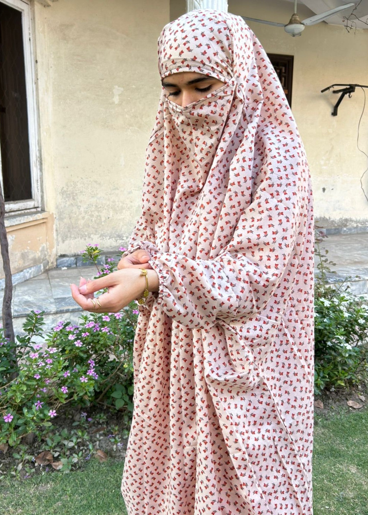 cotton linen Chaddar in Tea rose pink