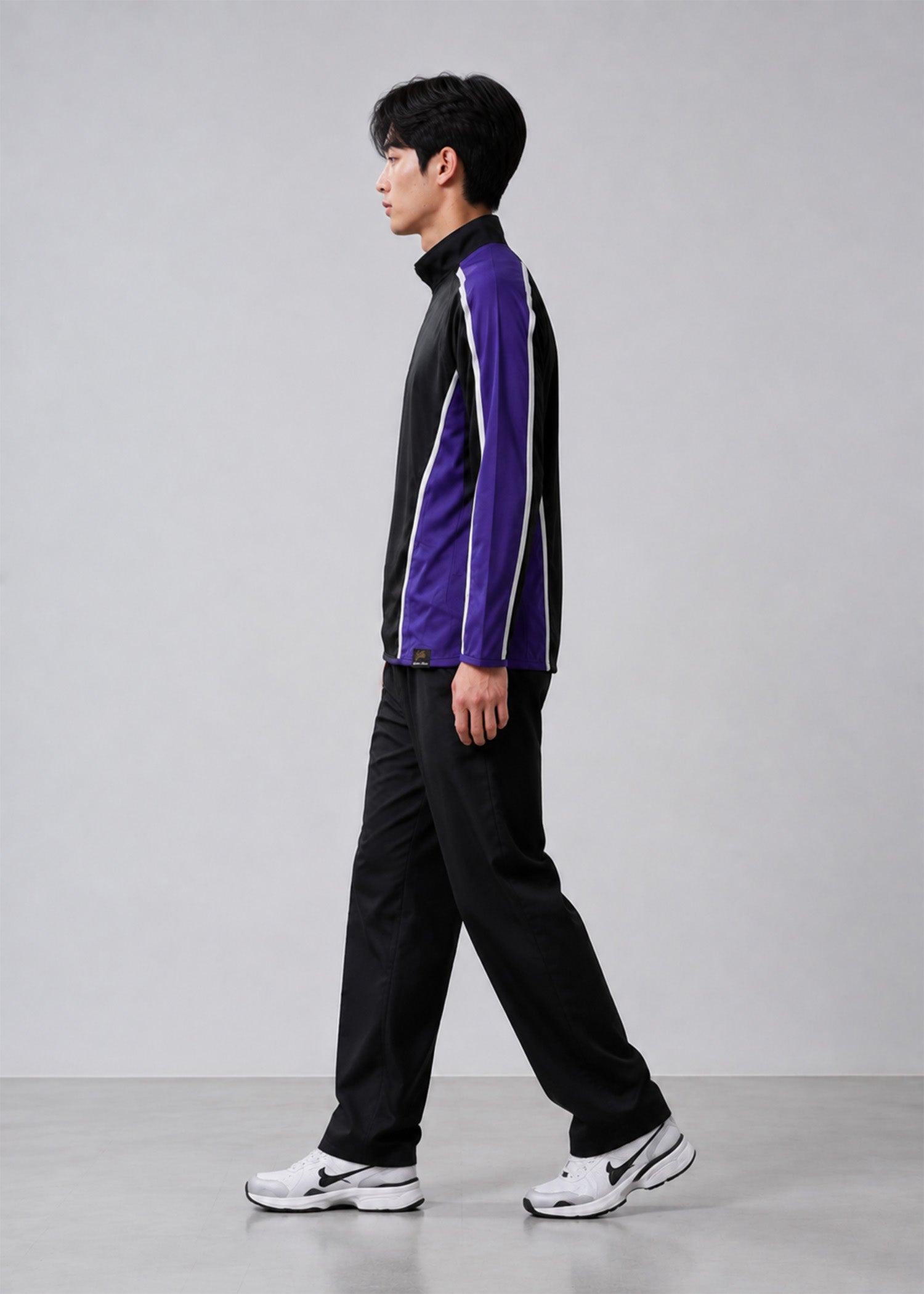 polyester Polo Shirt in Black, purple, white