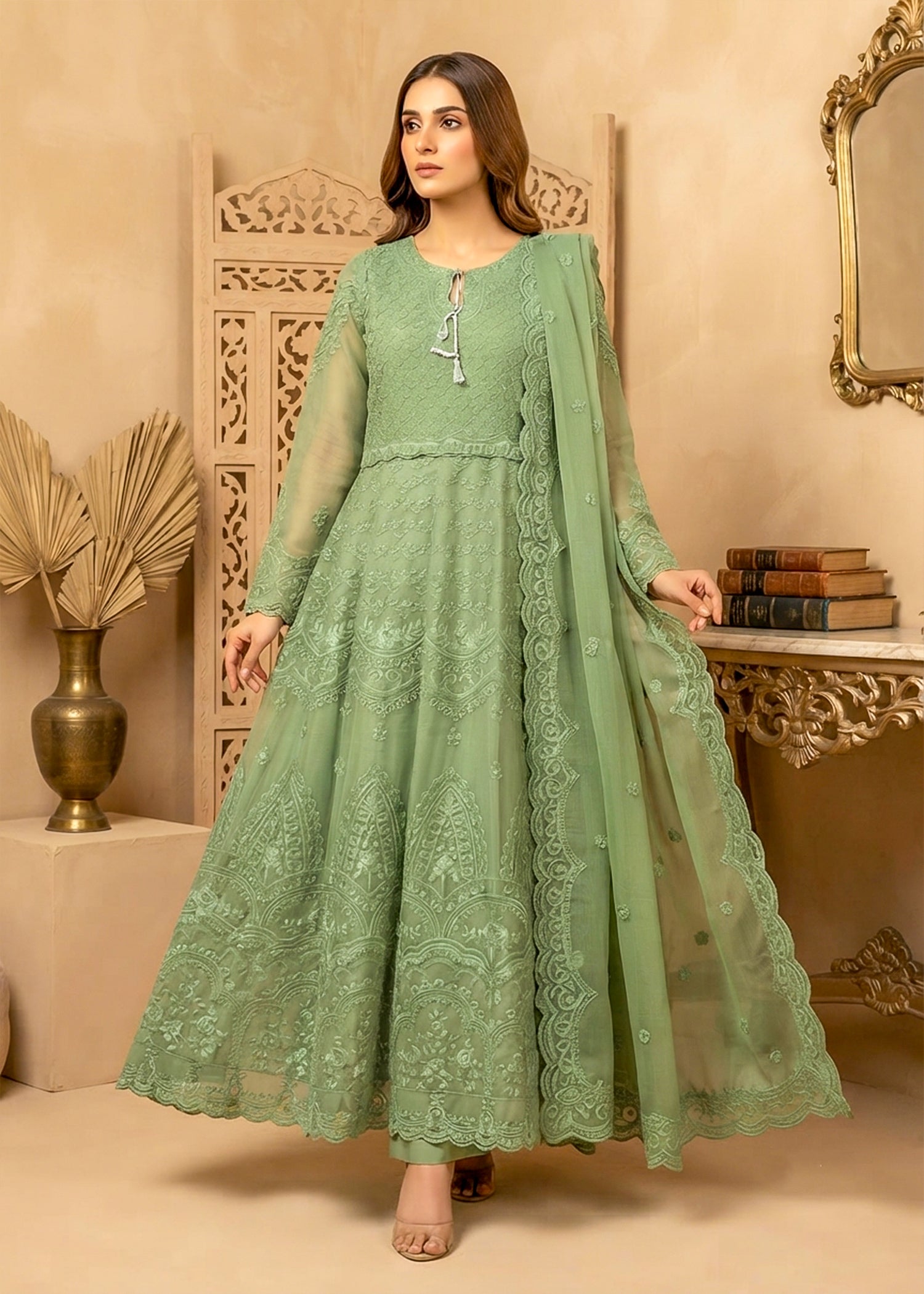 chiffon Maxi in Sage green