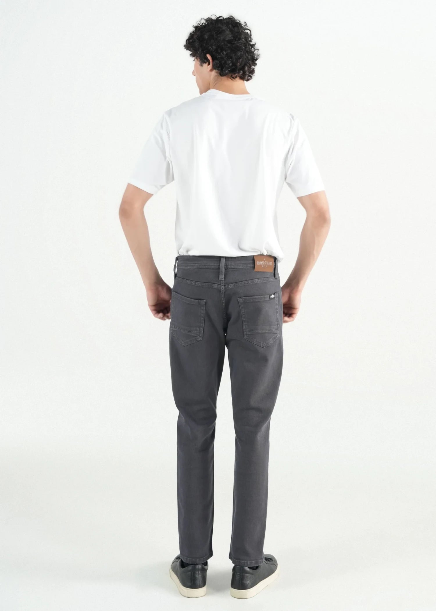 twill cotton Pants in Dark grey