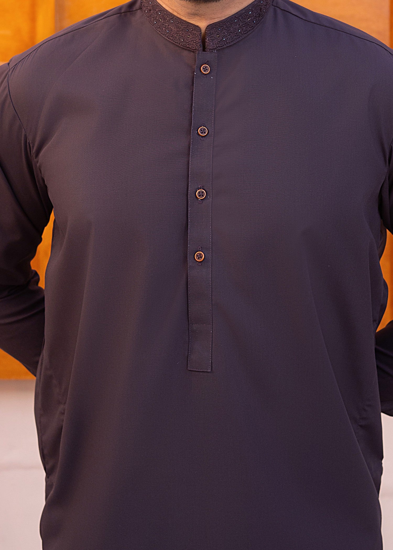 wash & wear Shalwar Kameez in Mocha brown