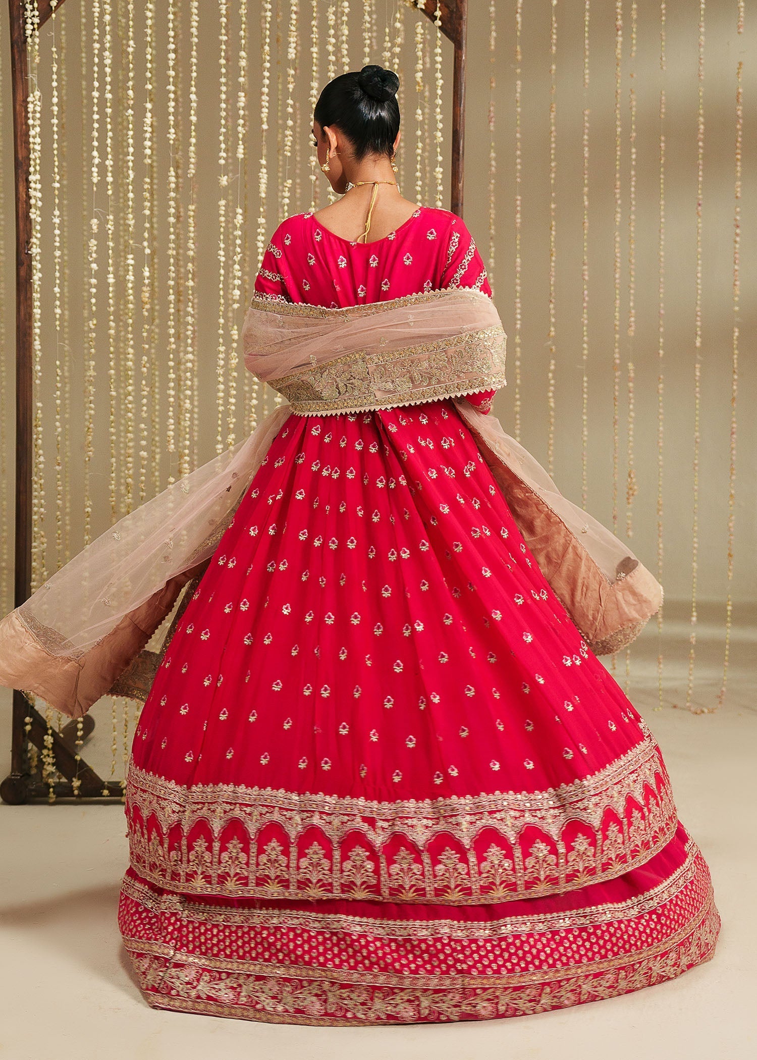 chiffon Maxi in Shocking pink