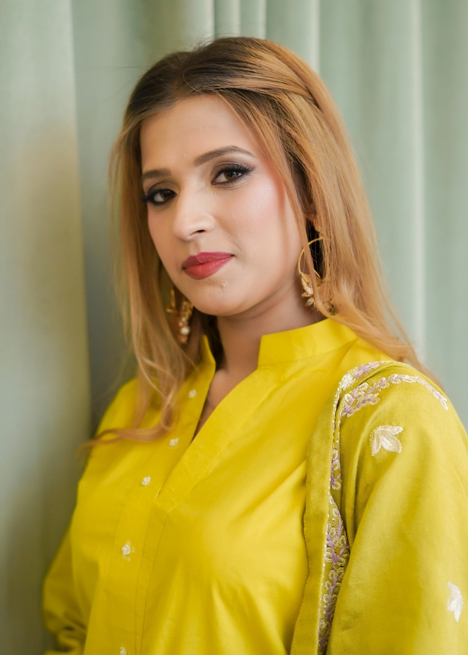 lawn Kurta Set in Key lime