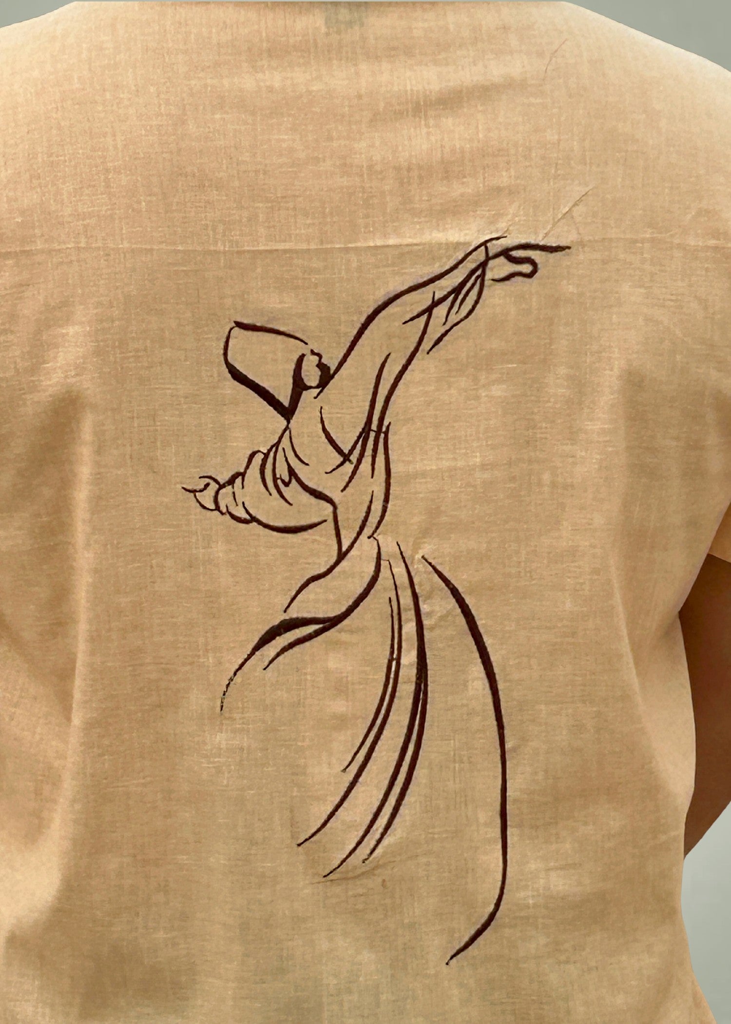 cotton linen Casual Shirt in Peach orange