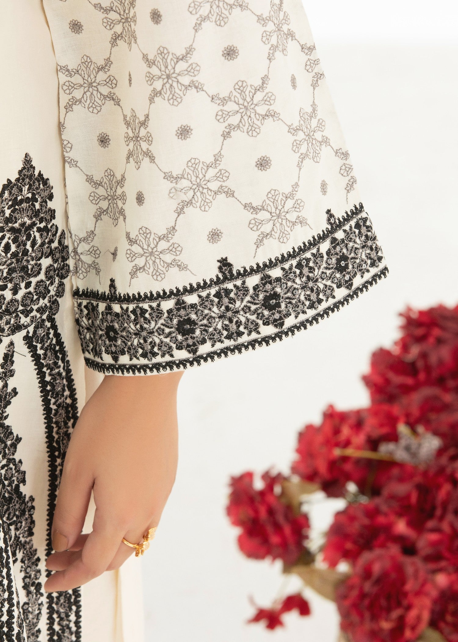 cotton Kurta Set in White