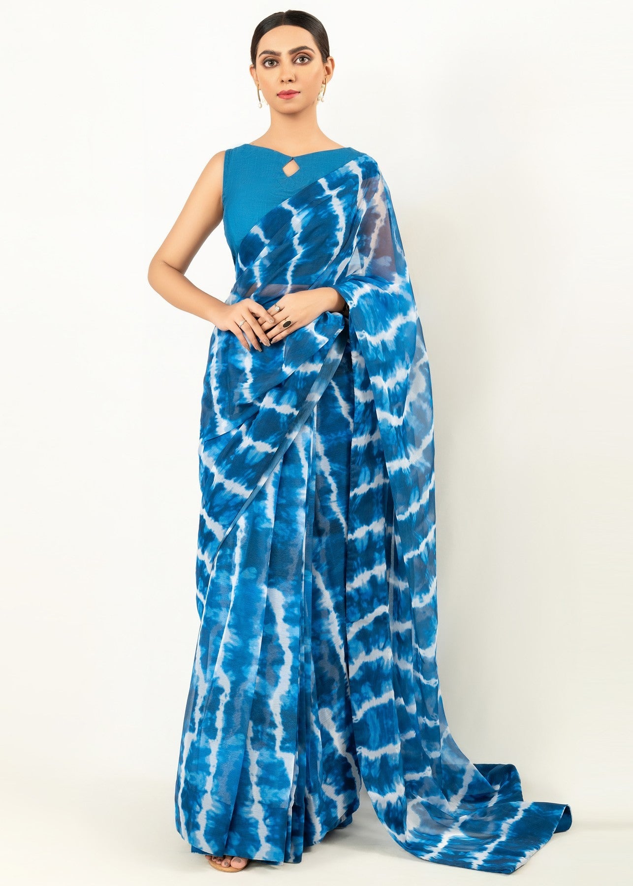chiffon Unstitched in Navy blue