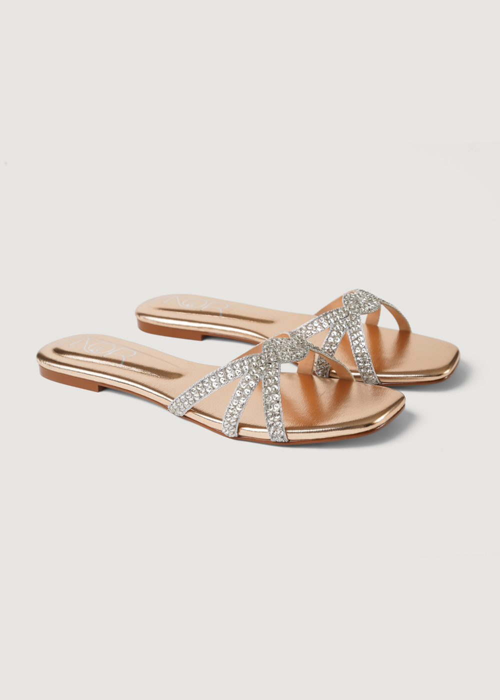Slides in Gold by - High Quality Women Slides EIJ4533