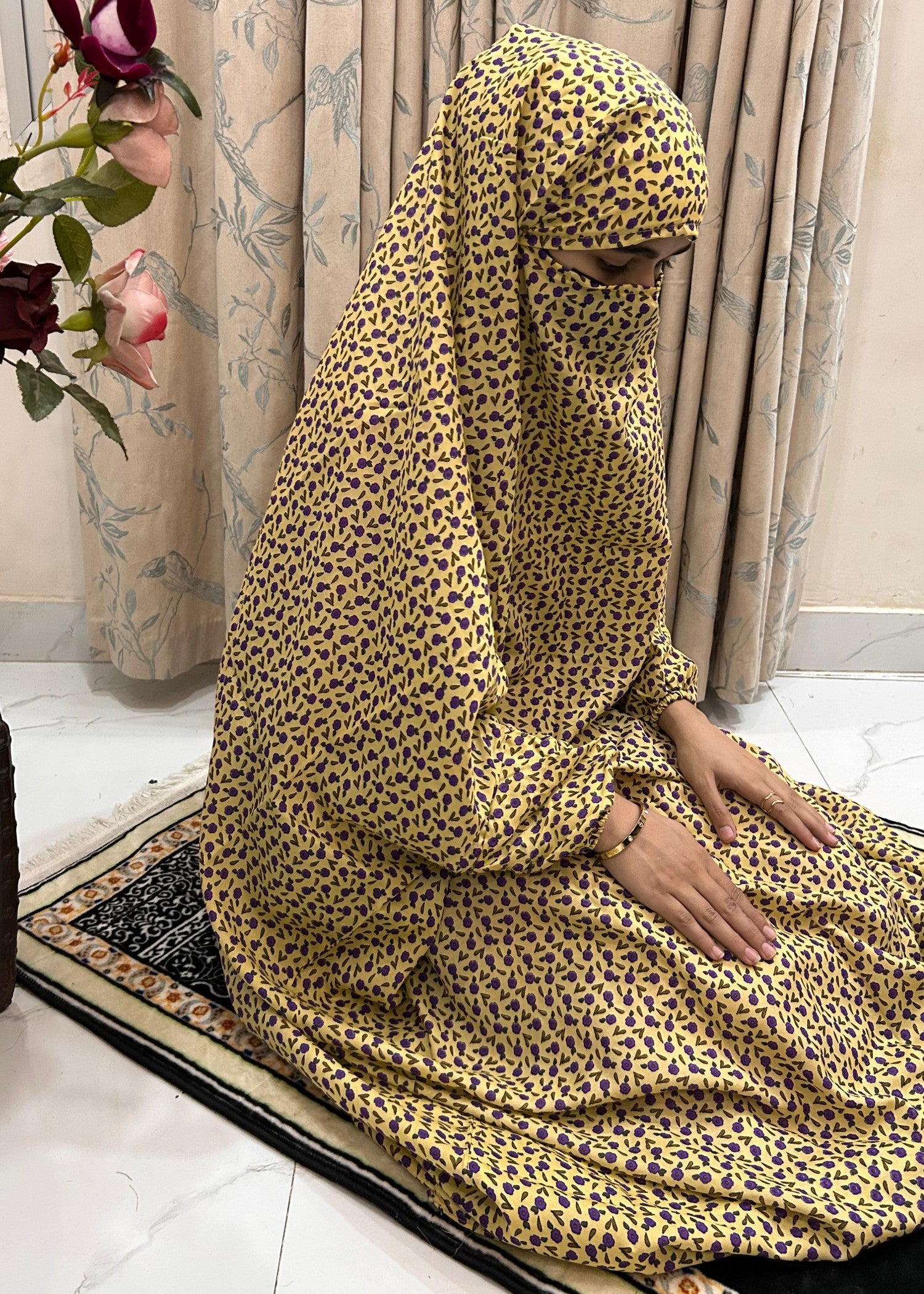 cotton linen Chaddar in Yellow