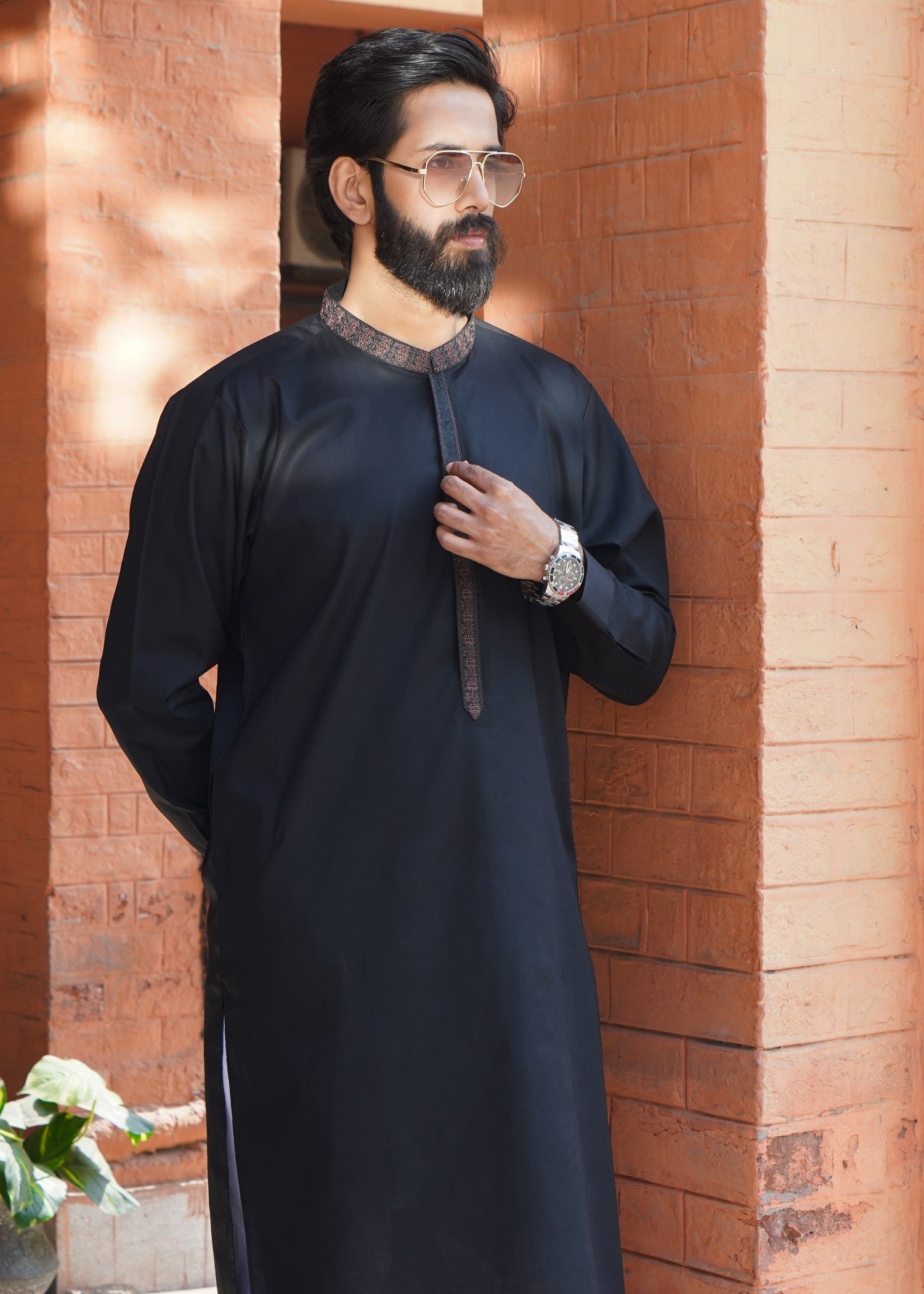 cotton viscose Unstitched in Black
