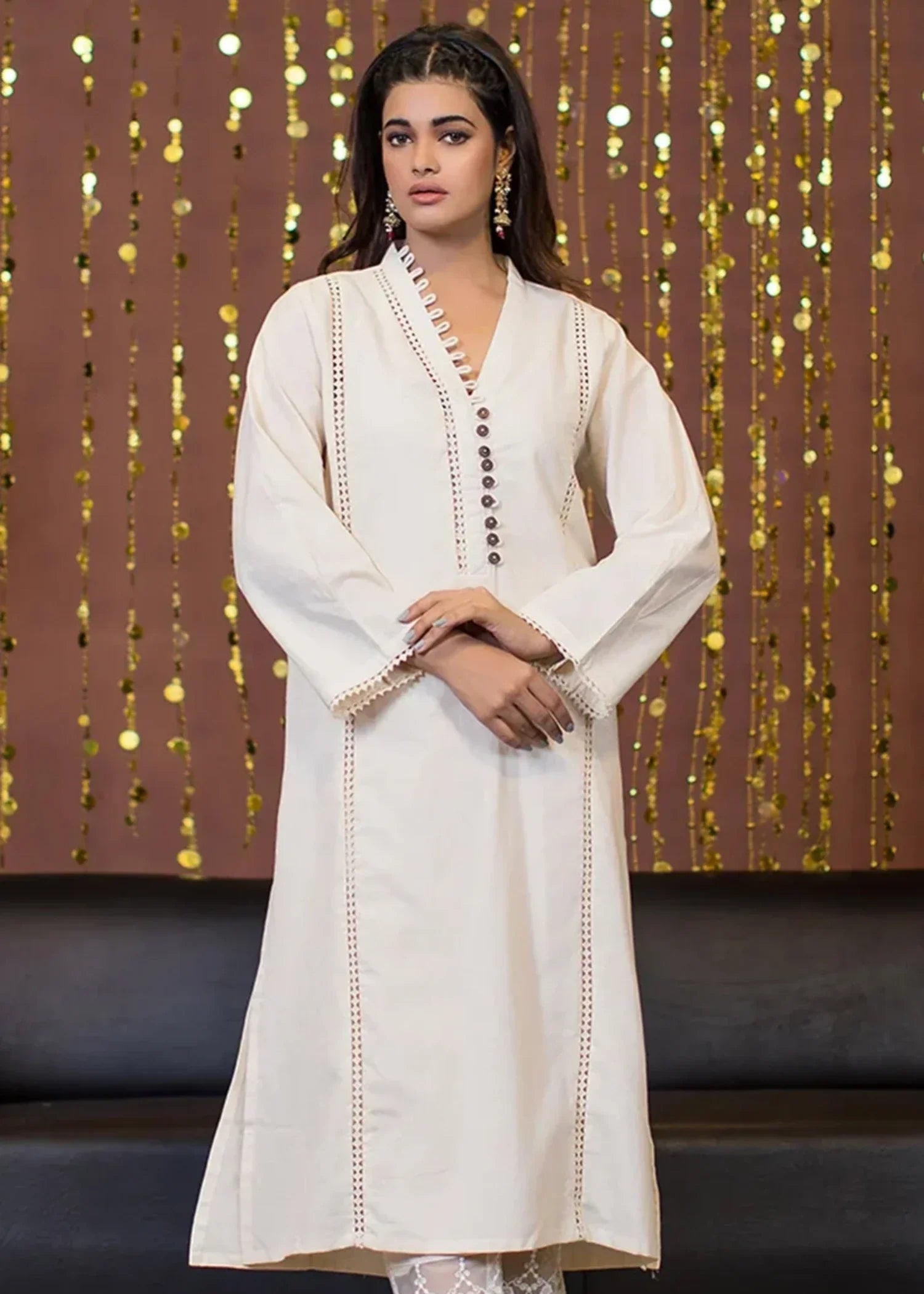 cotton Kurti in Off-white