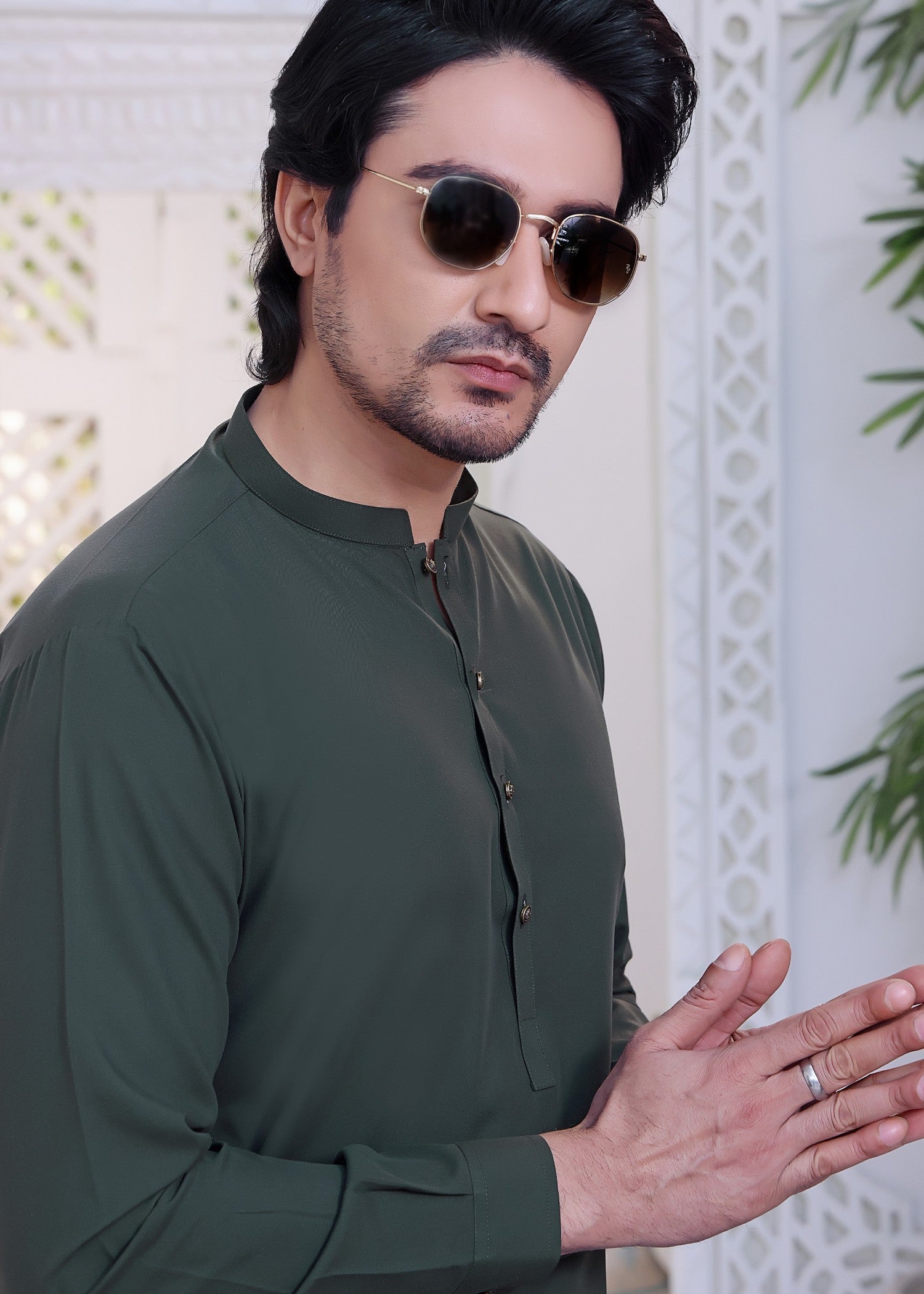 self jacquard Waistcoat in Green by The Great Masters (TGM)