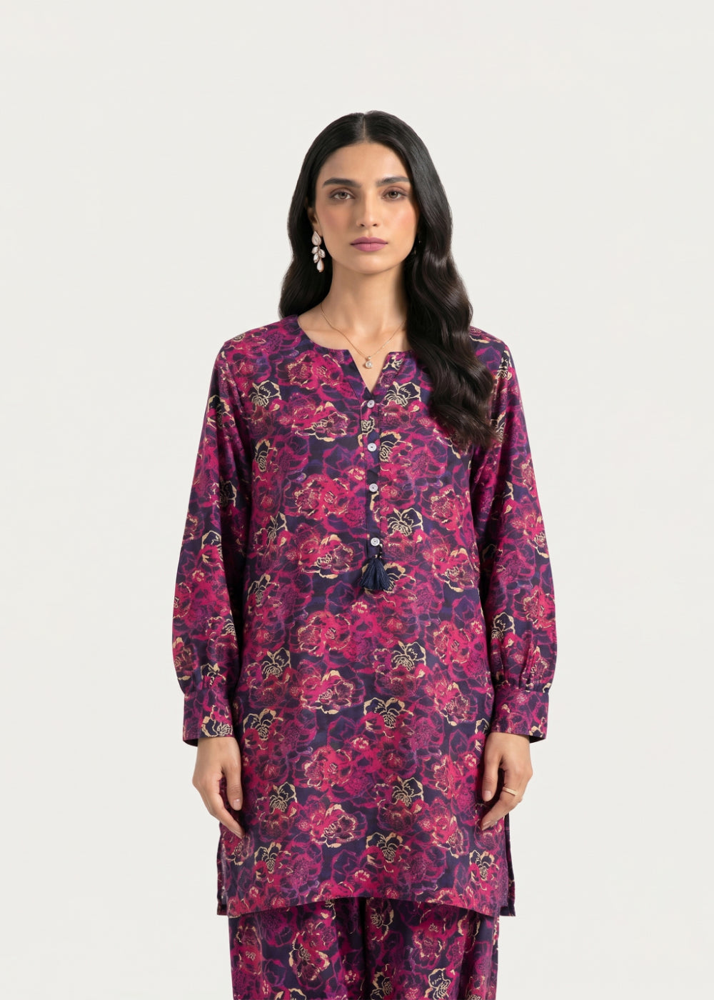 lawn Kurti in Fuchsia