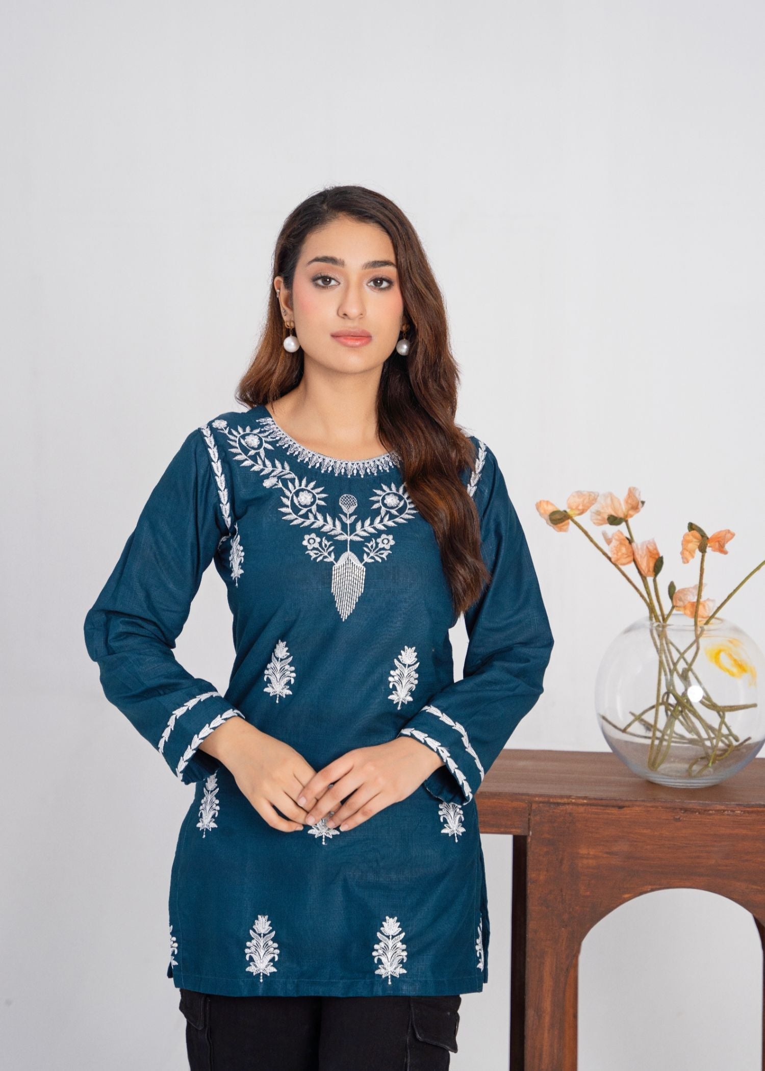cotton Kurti in Teal
