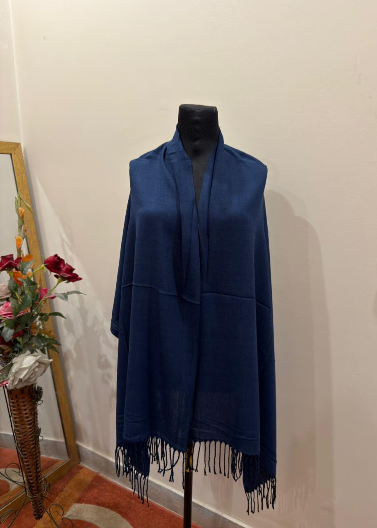 cashmere wool Hijab in Navy blue