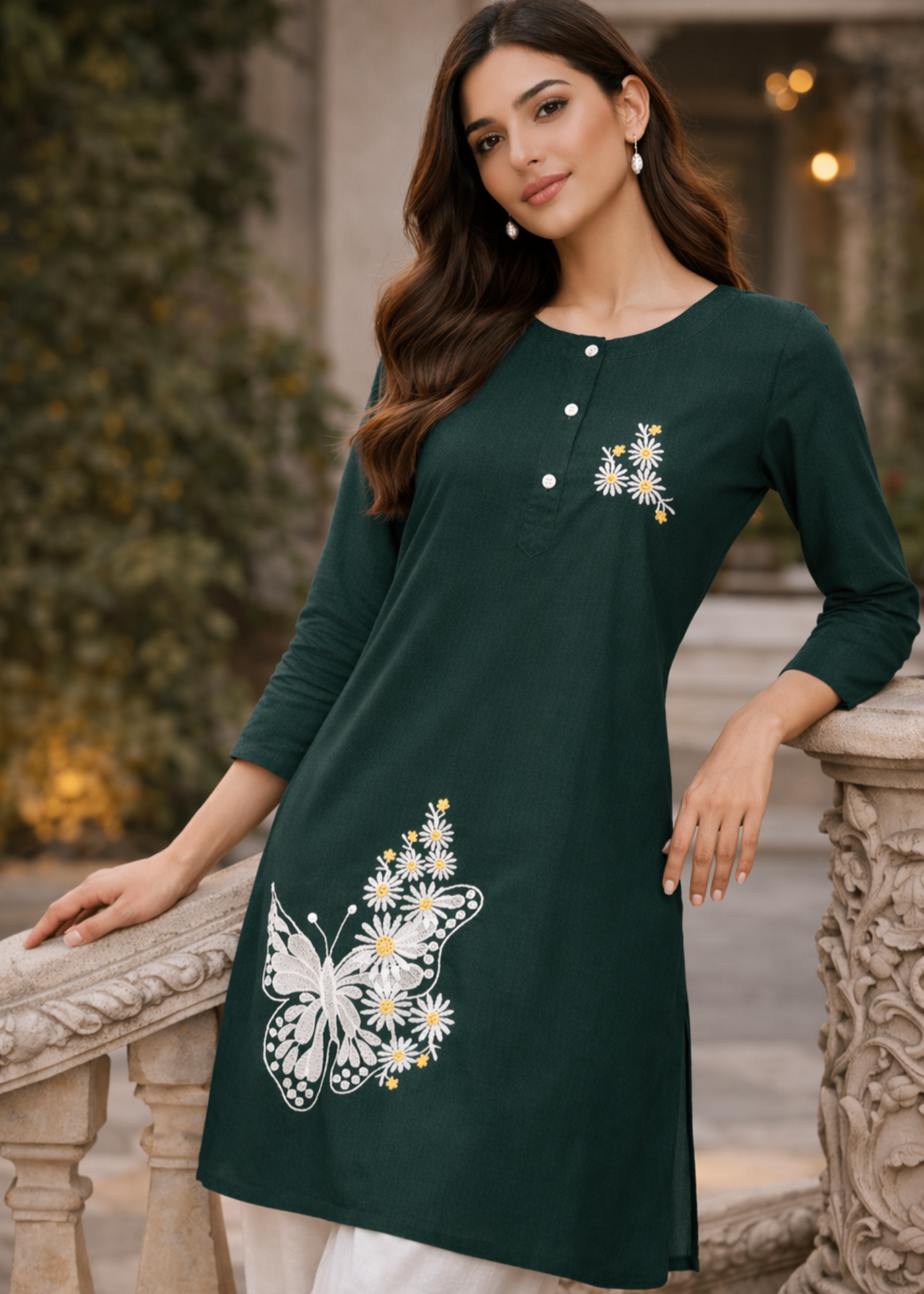 cotton Kurti in Teal