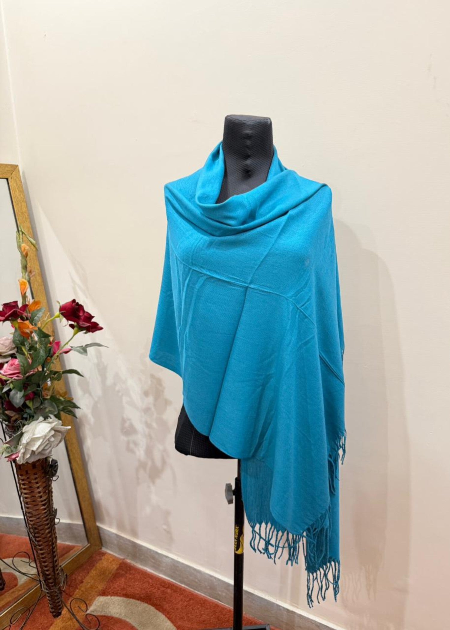 cashmere wool Hijab in Bondi blue