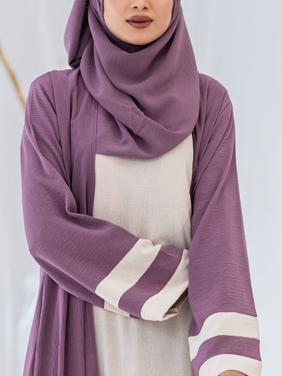 polyester Abaya in Lavender