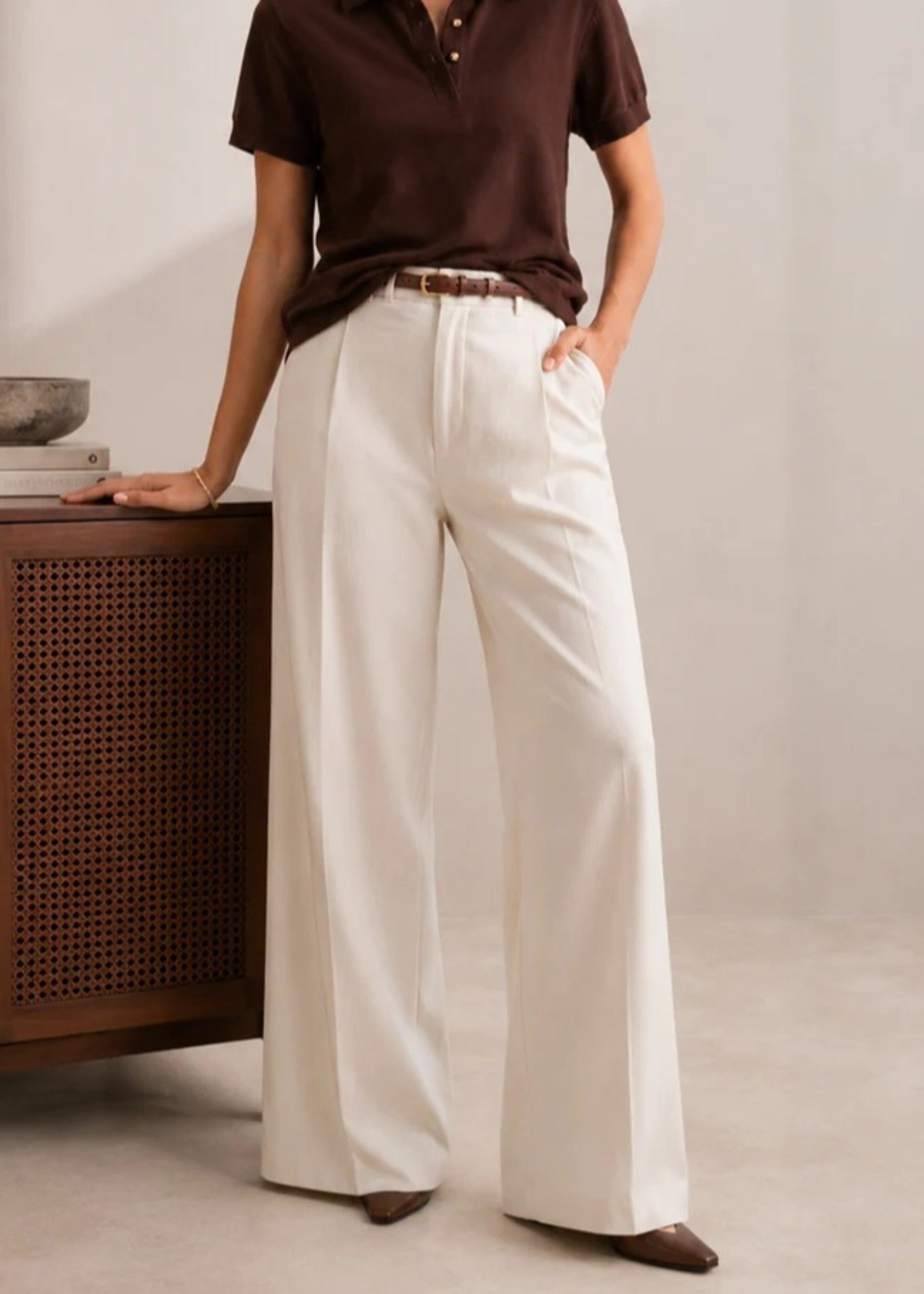 cotton T Shirt in Chocolate brown
