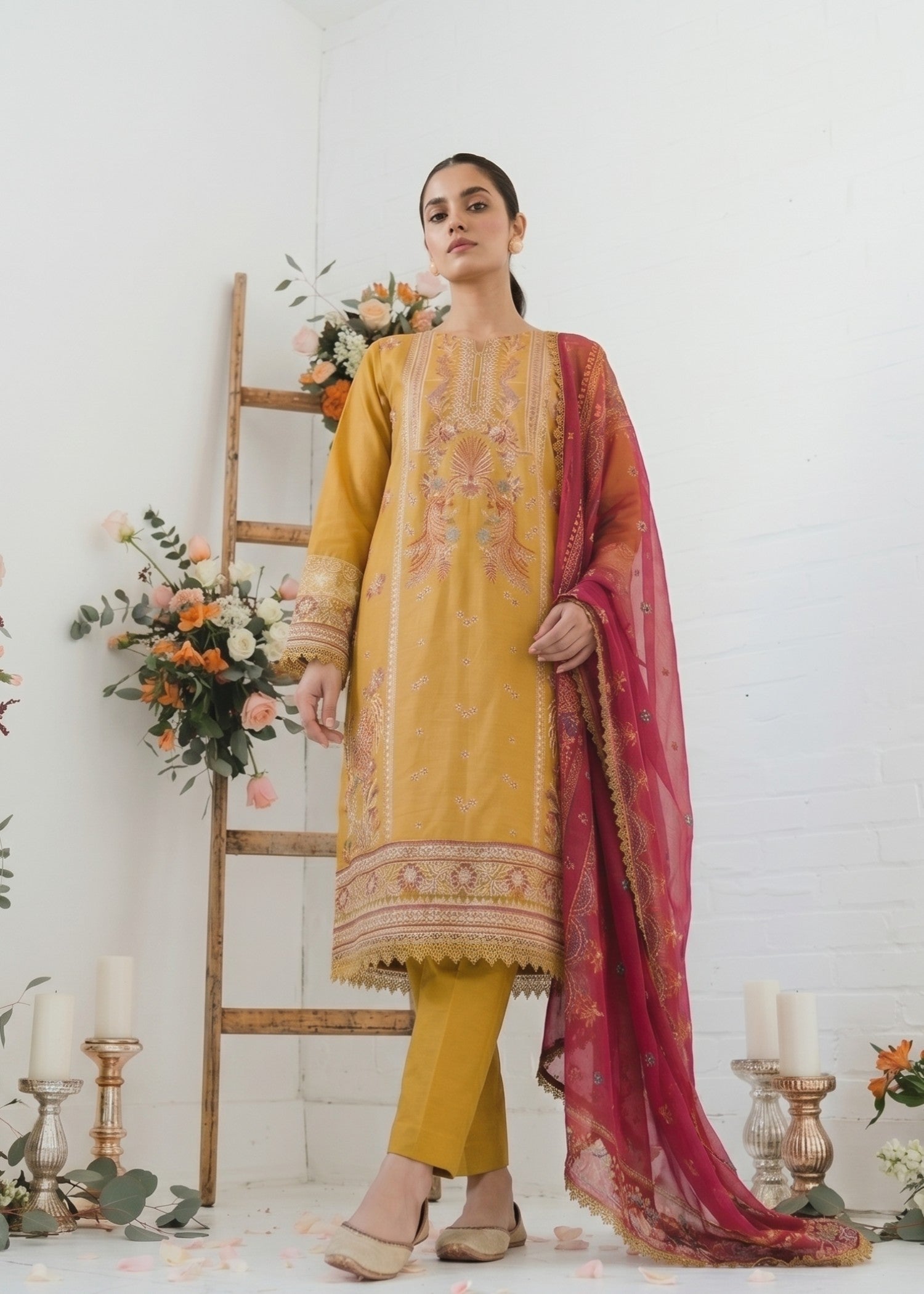 lawn Kurta Set in Honey