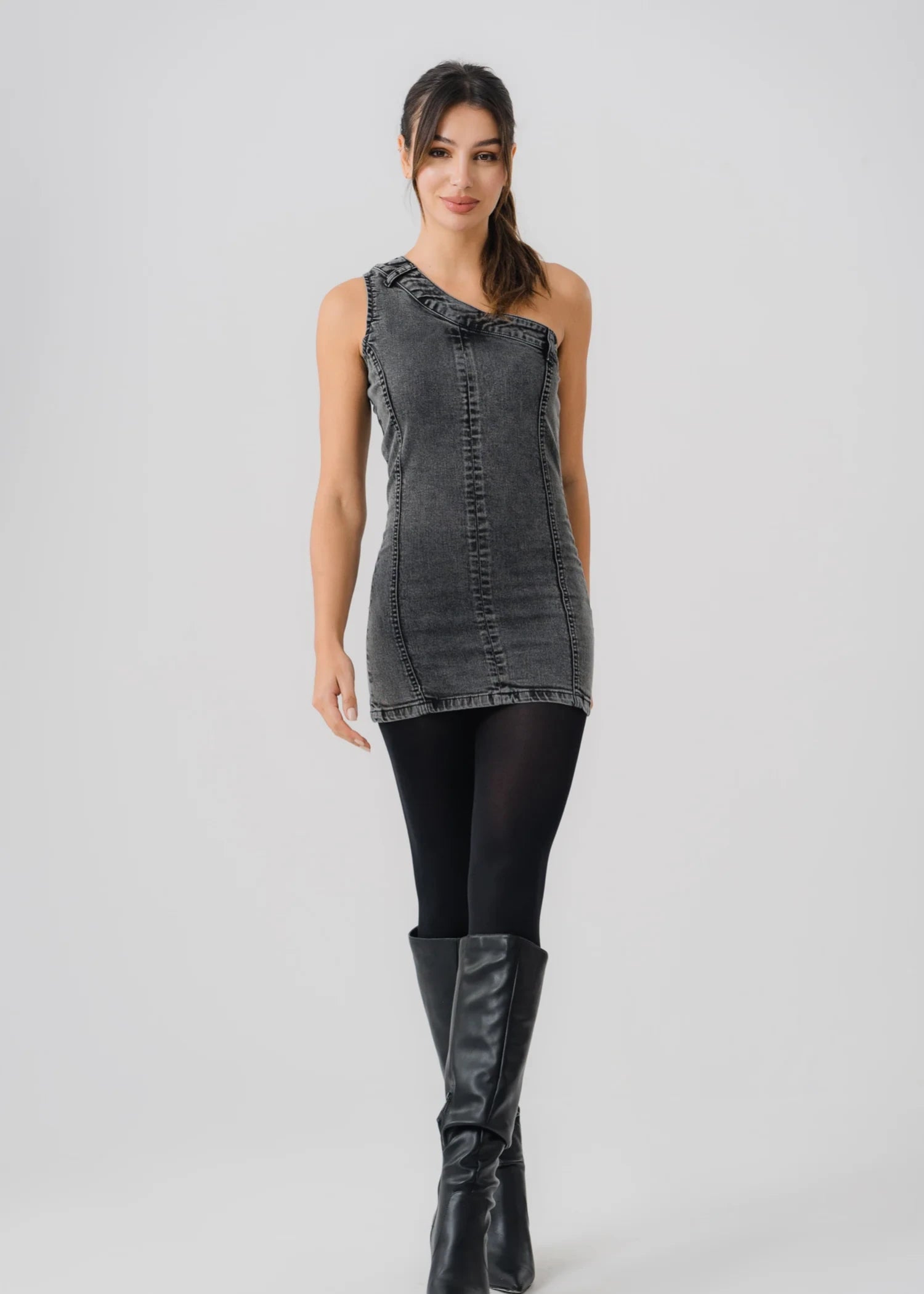 denim Dress in Black