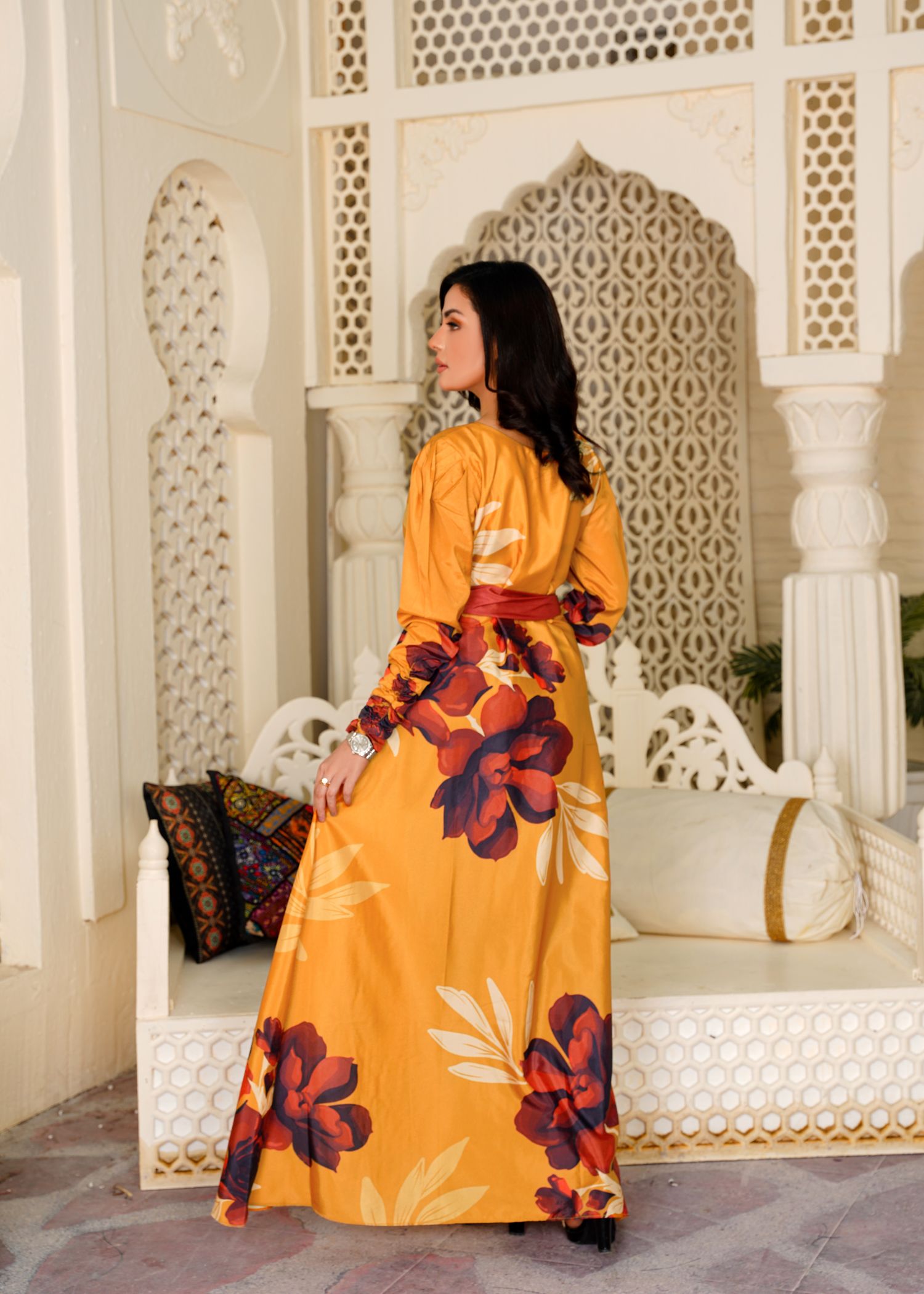 crepe Maxi in Mustard