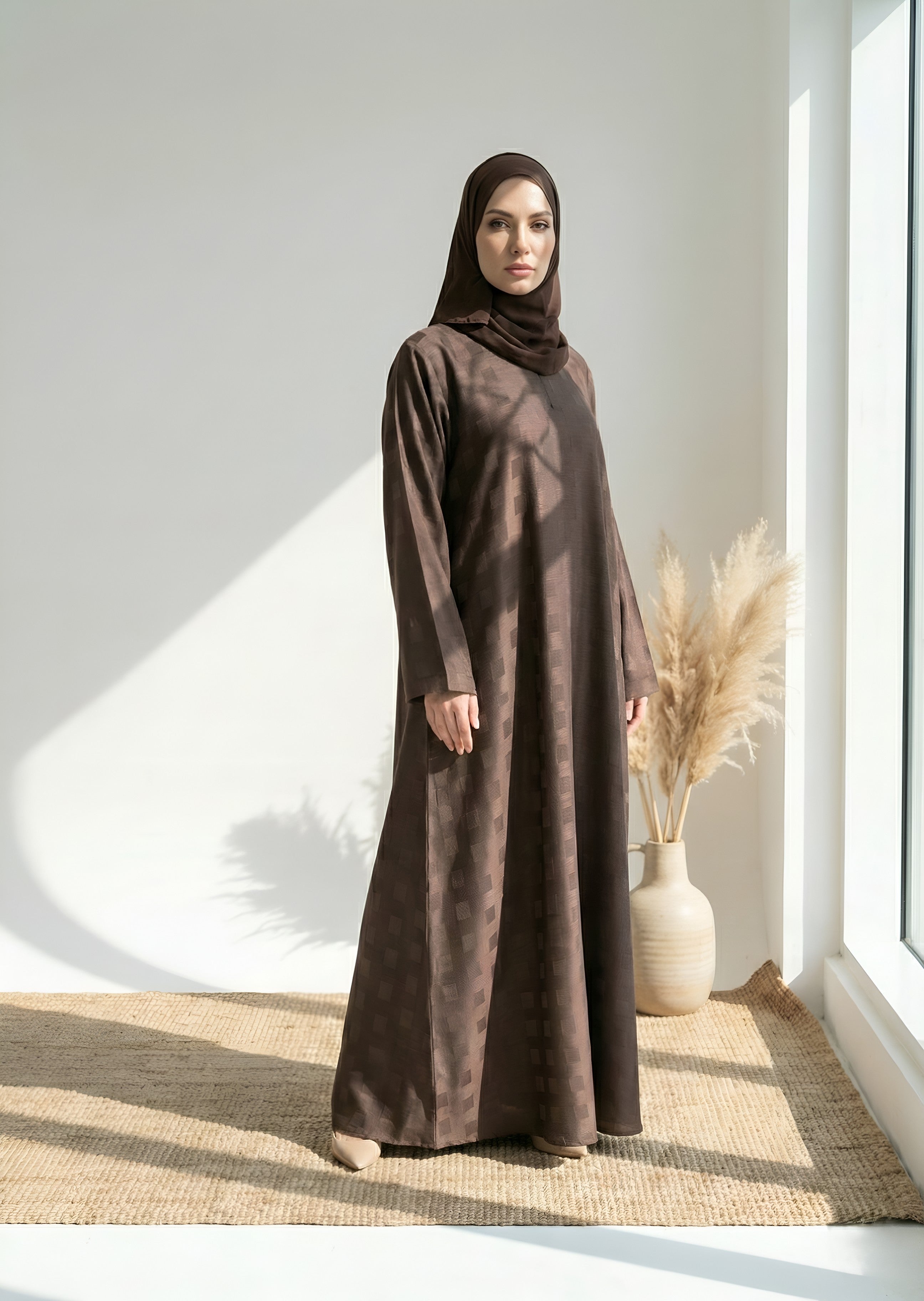 nidha Abaya in Brown