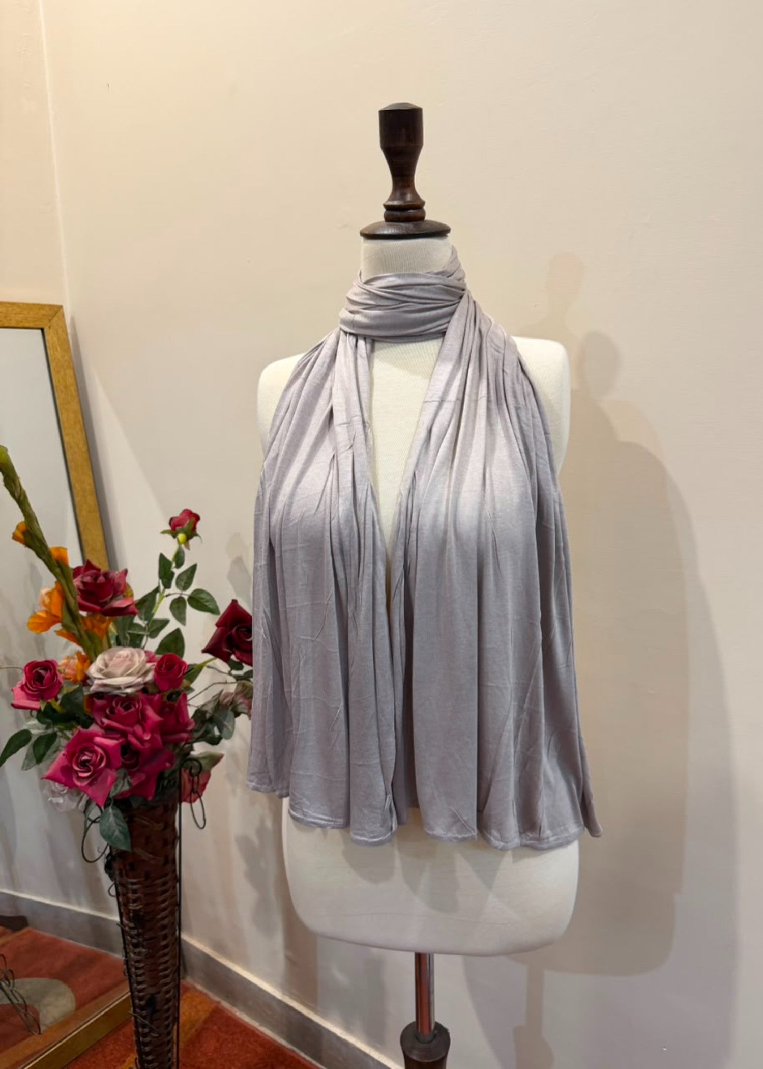 jersey knit Hijab in Light grey