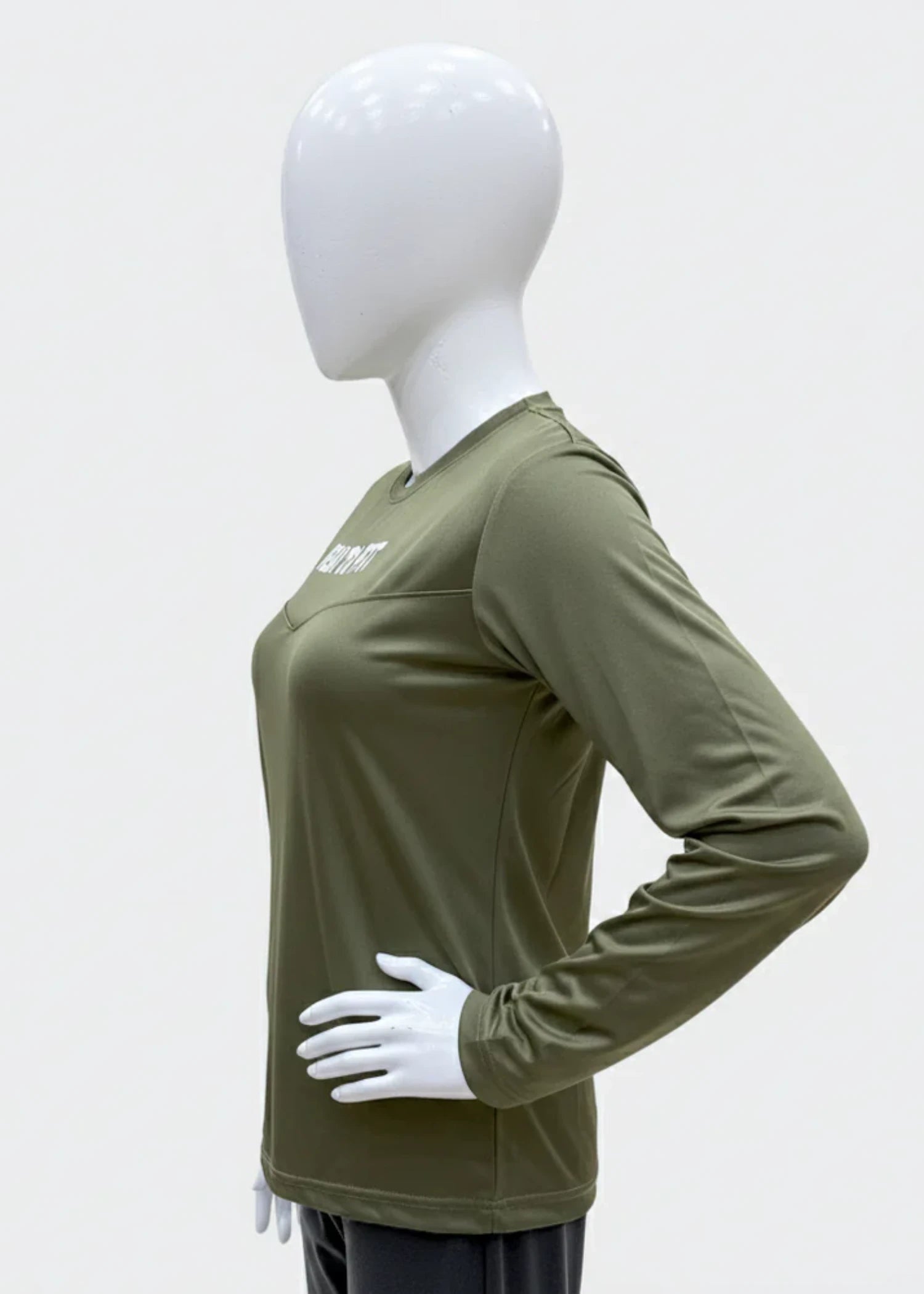 fleece T Shirt in Olive green