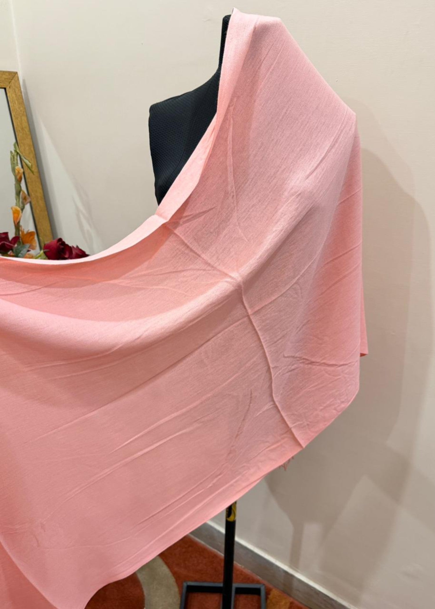 cashmere wool Hijab in Melon pink